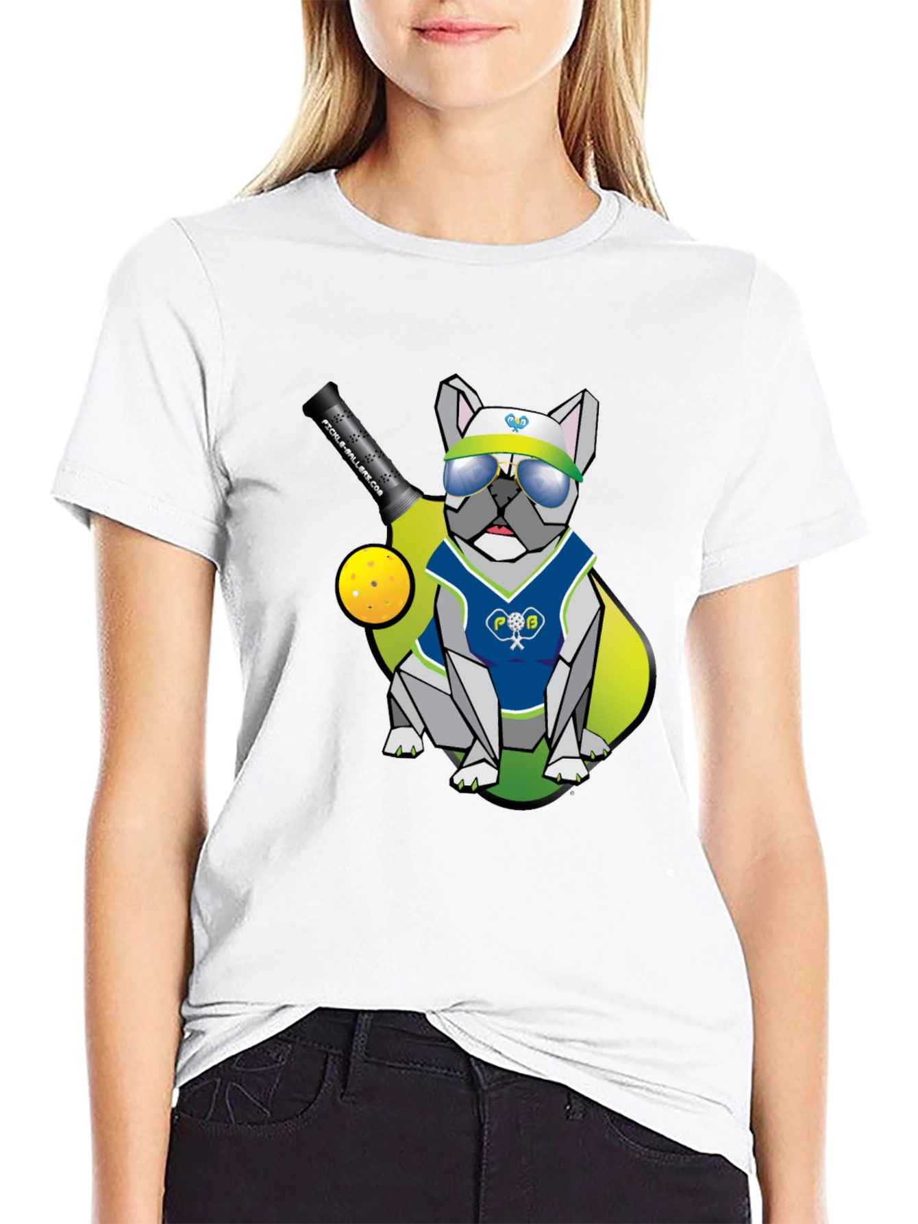 Pickleball Bulldog T-Shirt - Cool Doggy Design