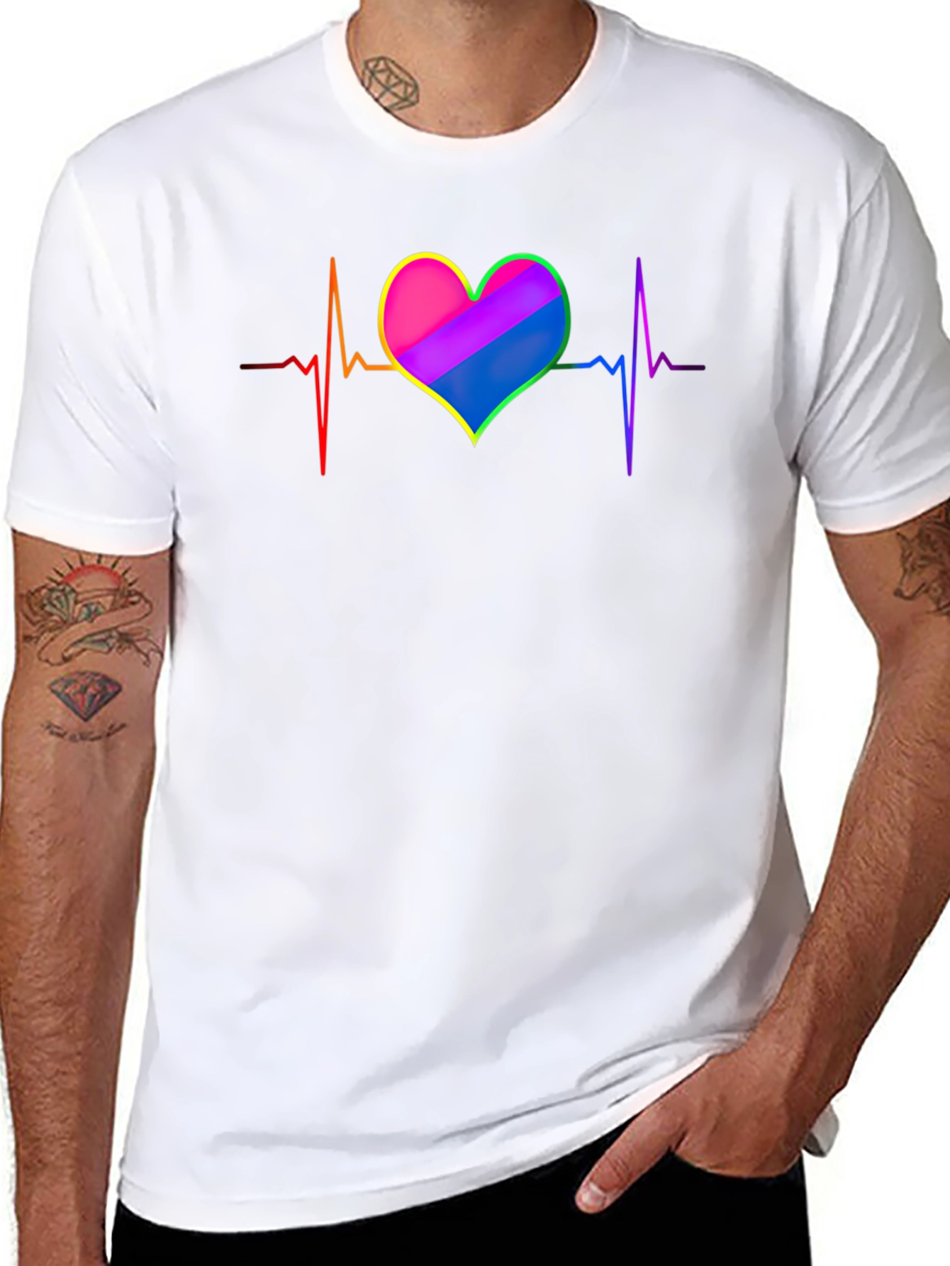 LGBTQ+ Heartbeat T-Shirt - Pride Love