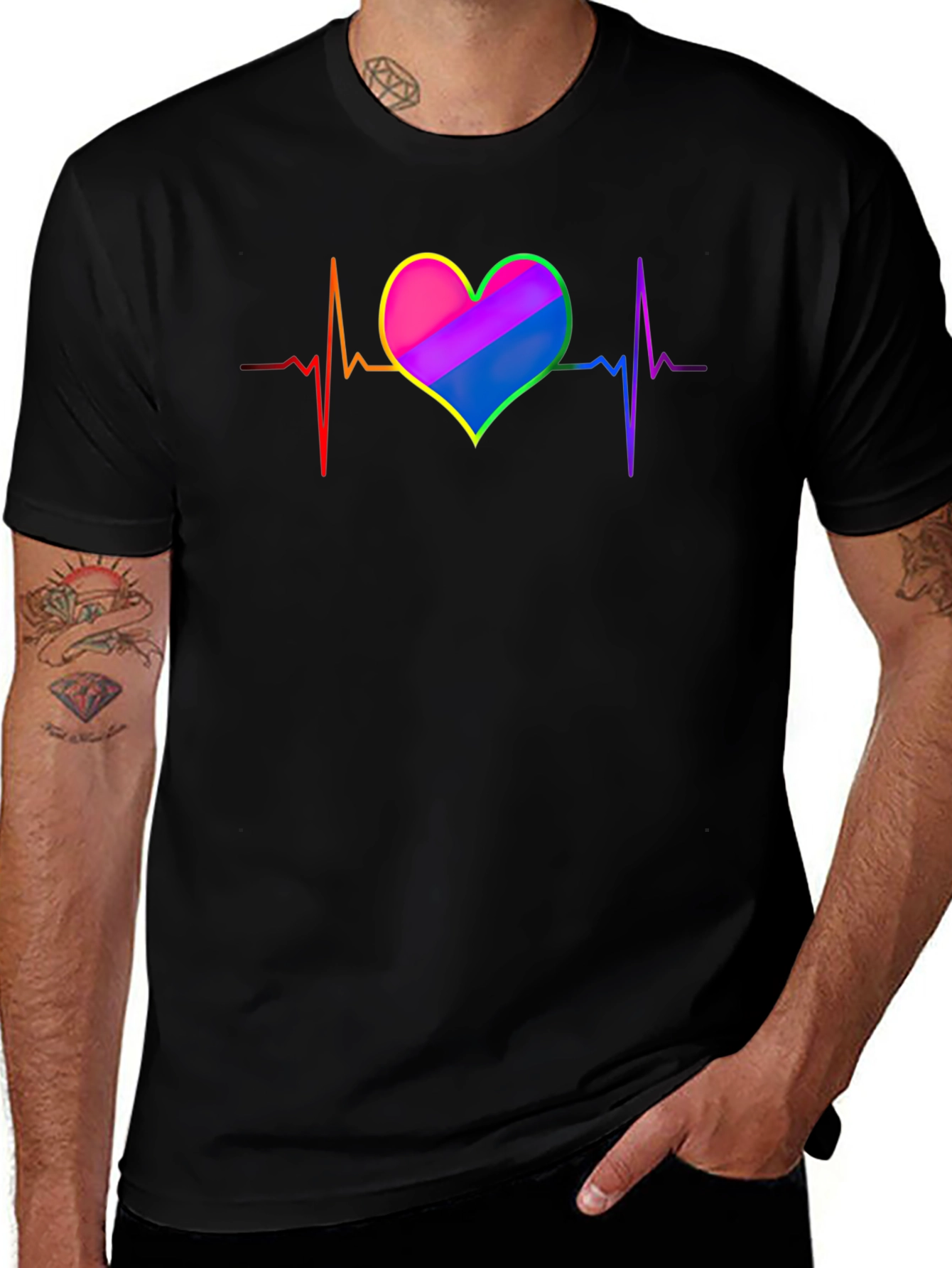 LGBTQ+ Heartbeat T-Shirt - Pride Love