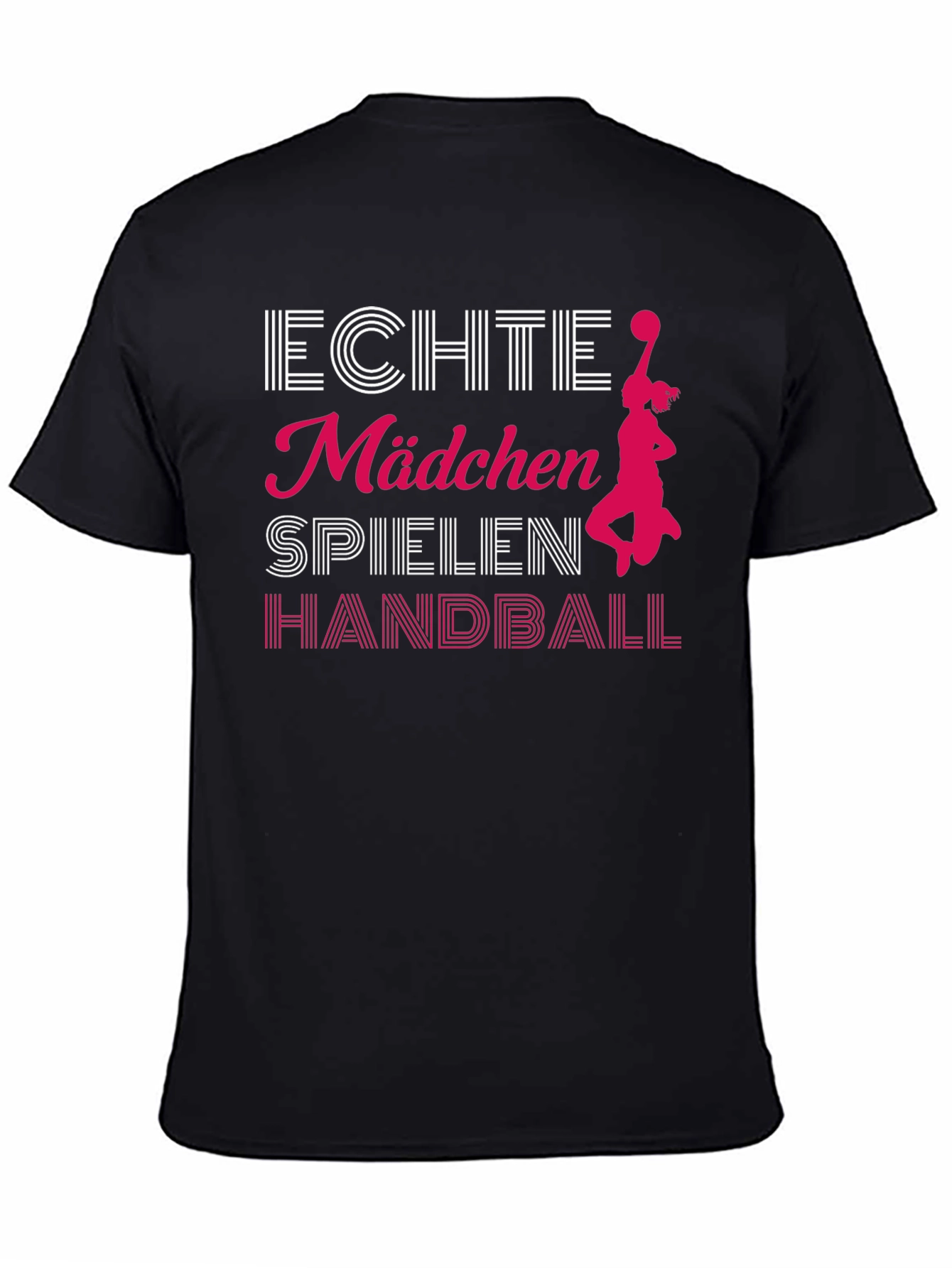 Echte Mädchen Handball Black T-Shirt
