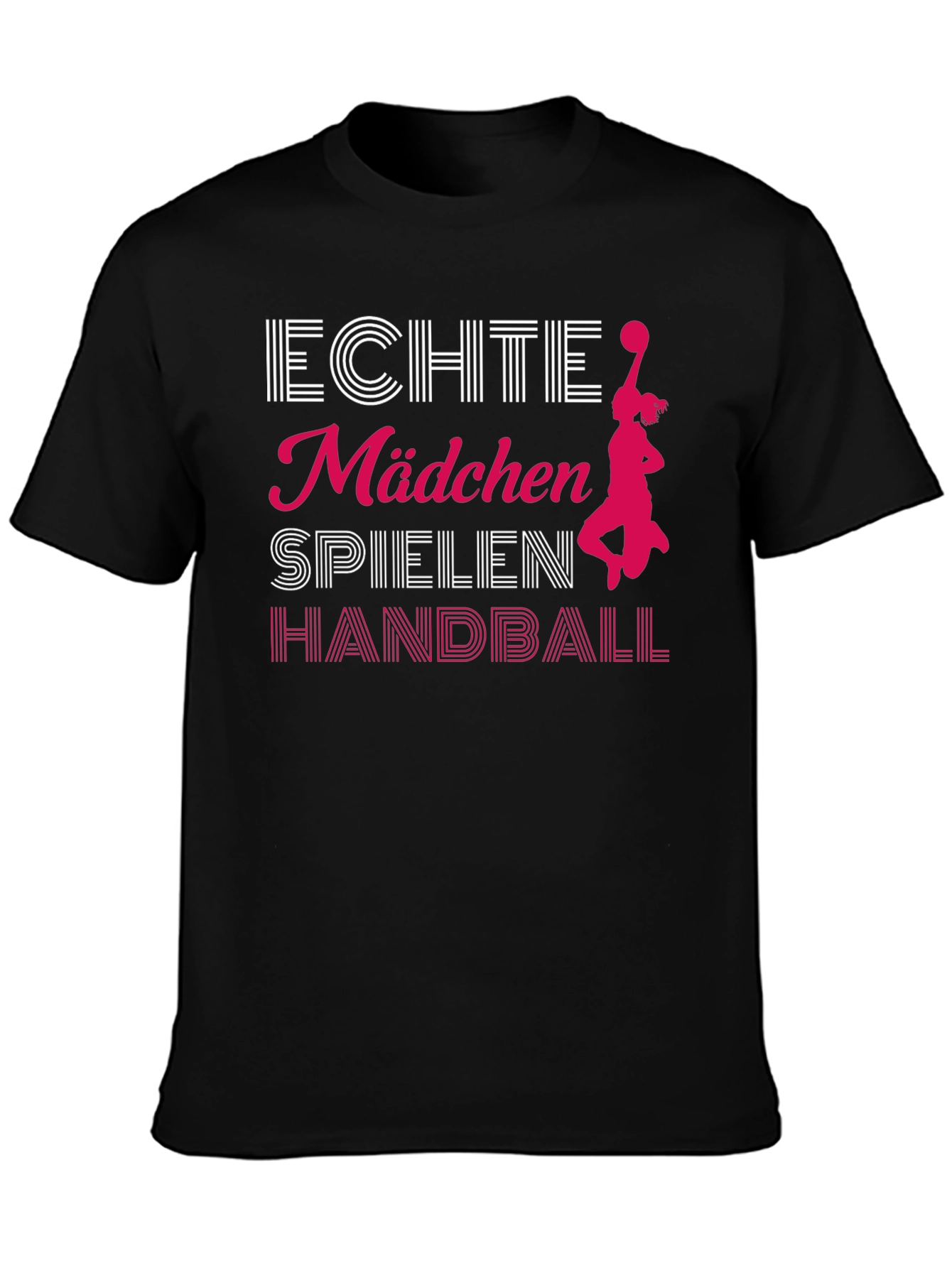 Echte Mädchen Handball Black T-Shirt