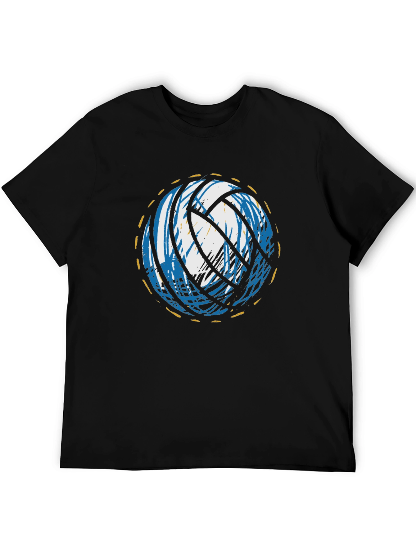 Volleyball Graphic Tee - Black Crew Neck