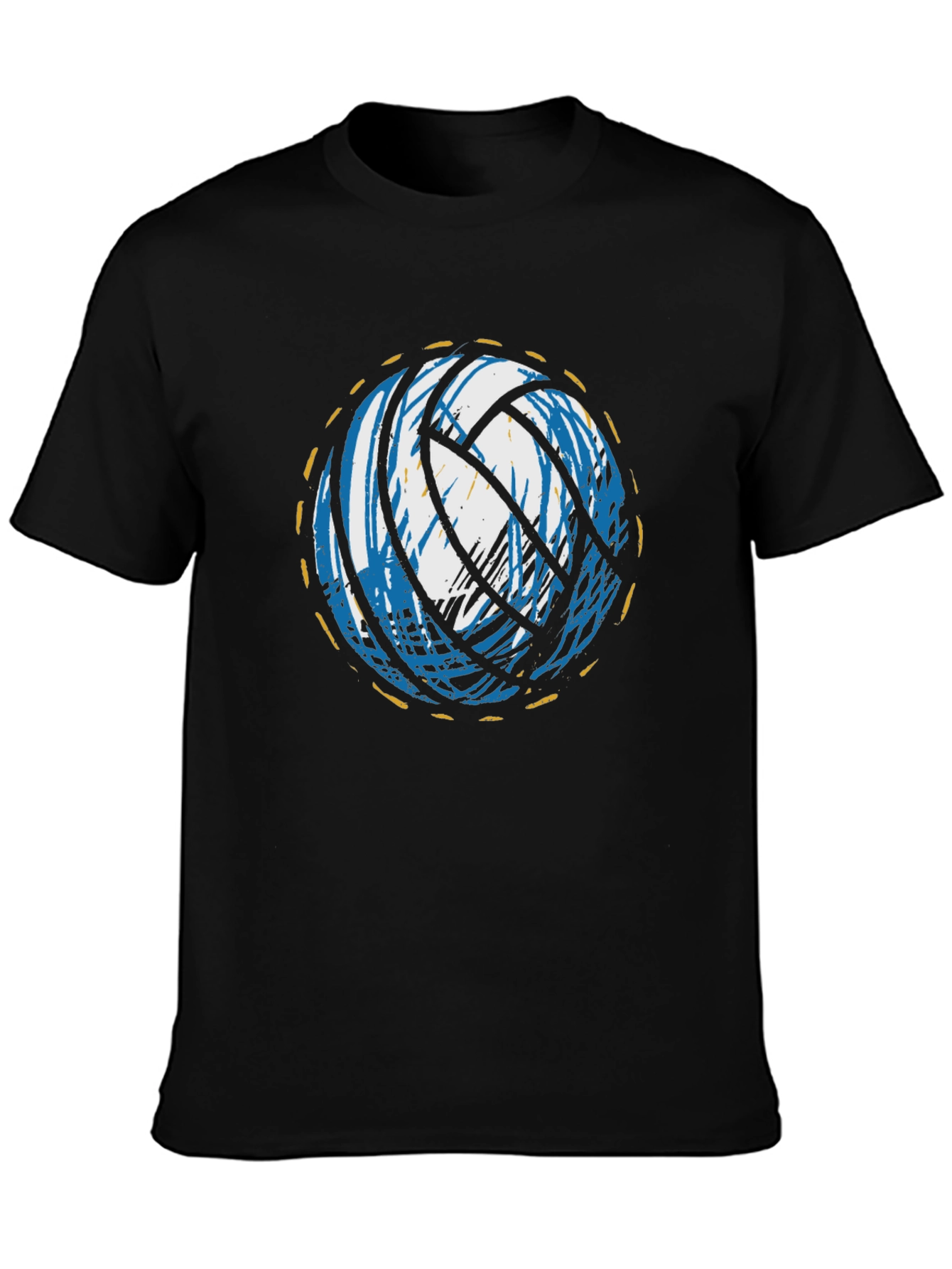 Volleyball Graphic Tee - Black Crew Neck