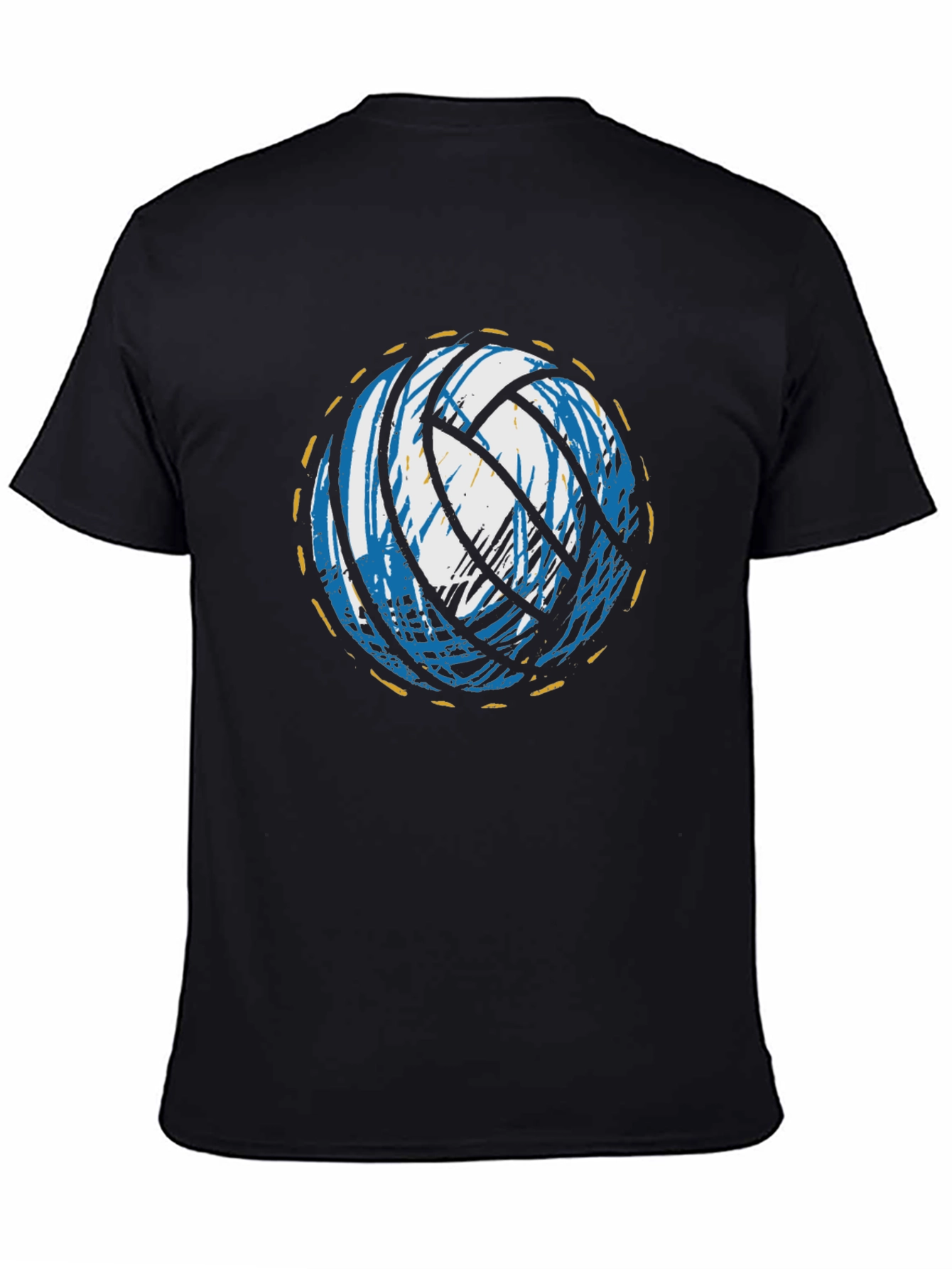 Volleyball Graphic Tee - Black Crew Neck