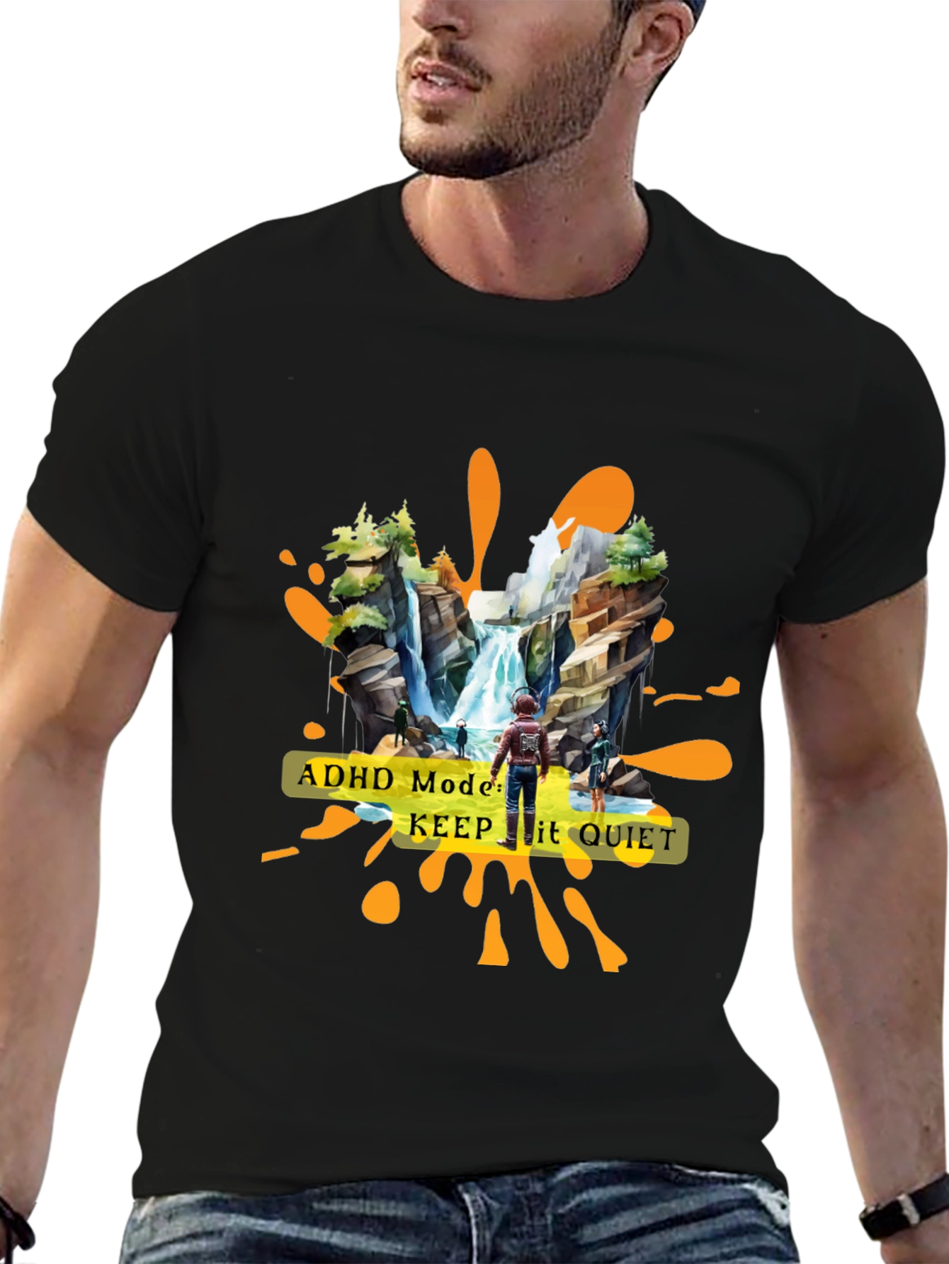 ADHD Mode Keep It Quiet Graphic T-Shirt