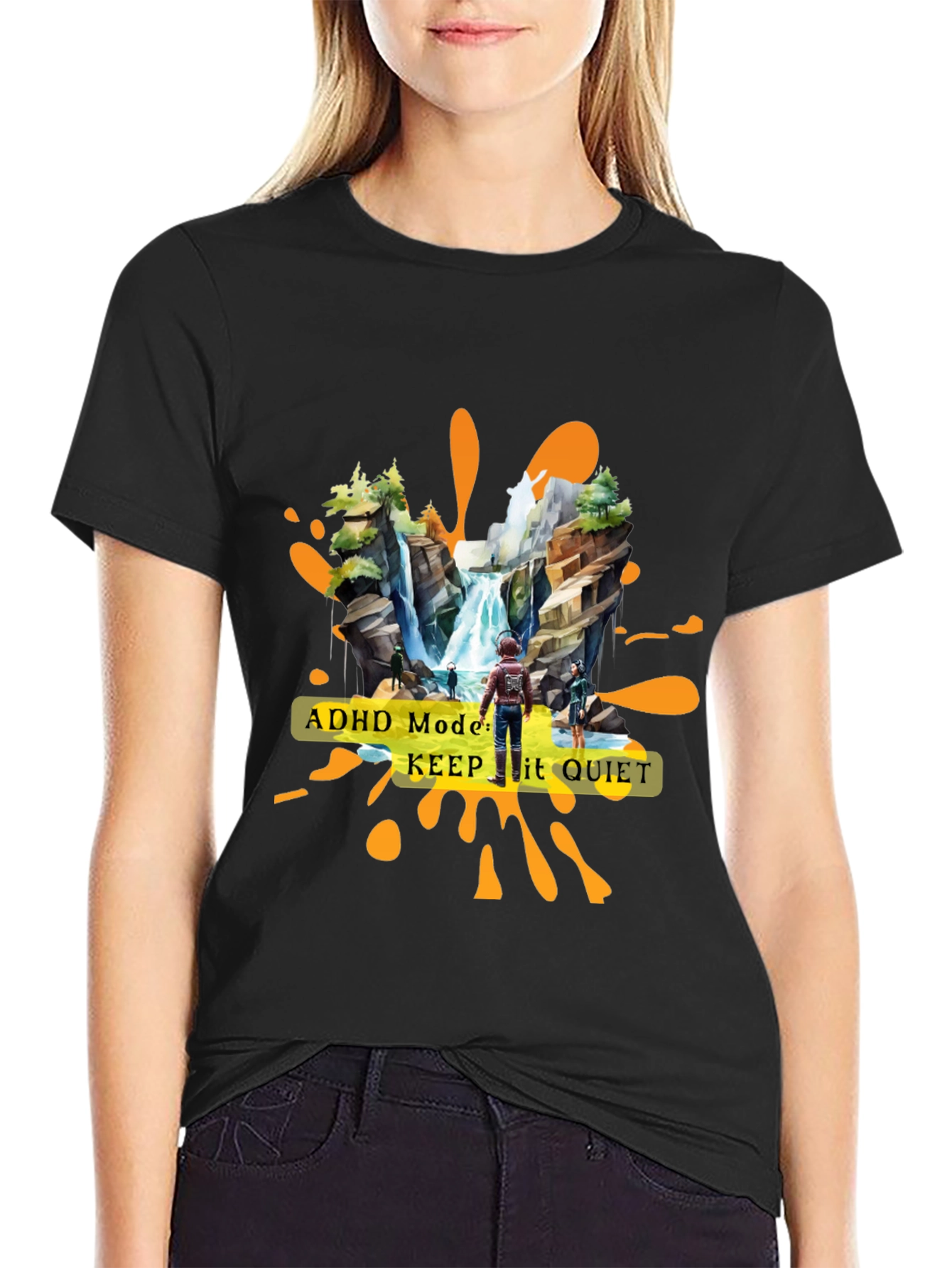 ADHD Mode Keep It Quiet Graphic T-Shirt