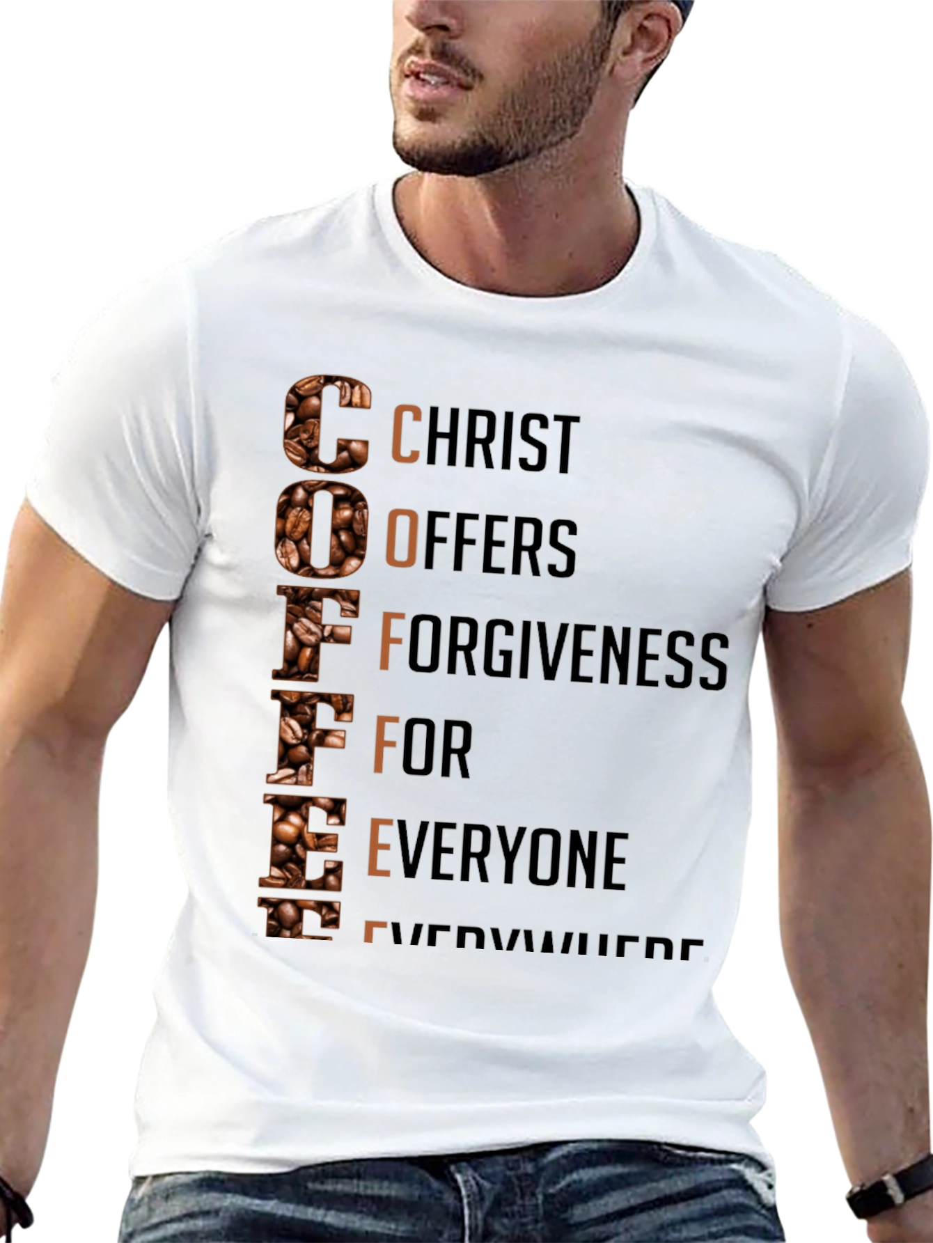 Coffee Christian T-Shirt: Christ Offers Forgiveness
