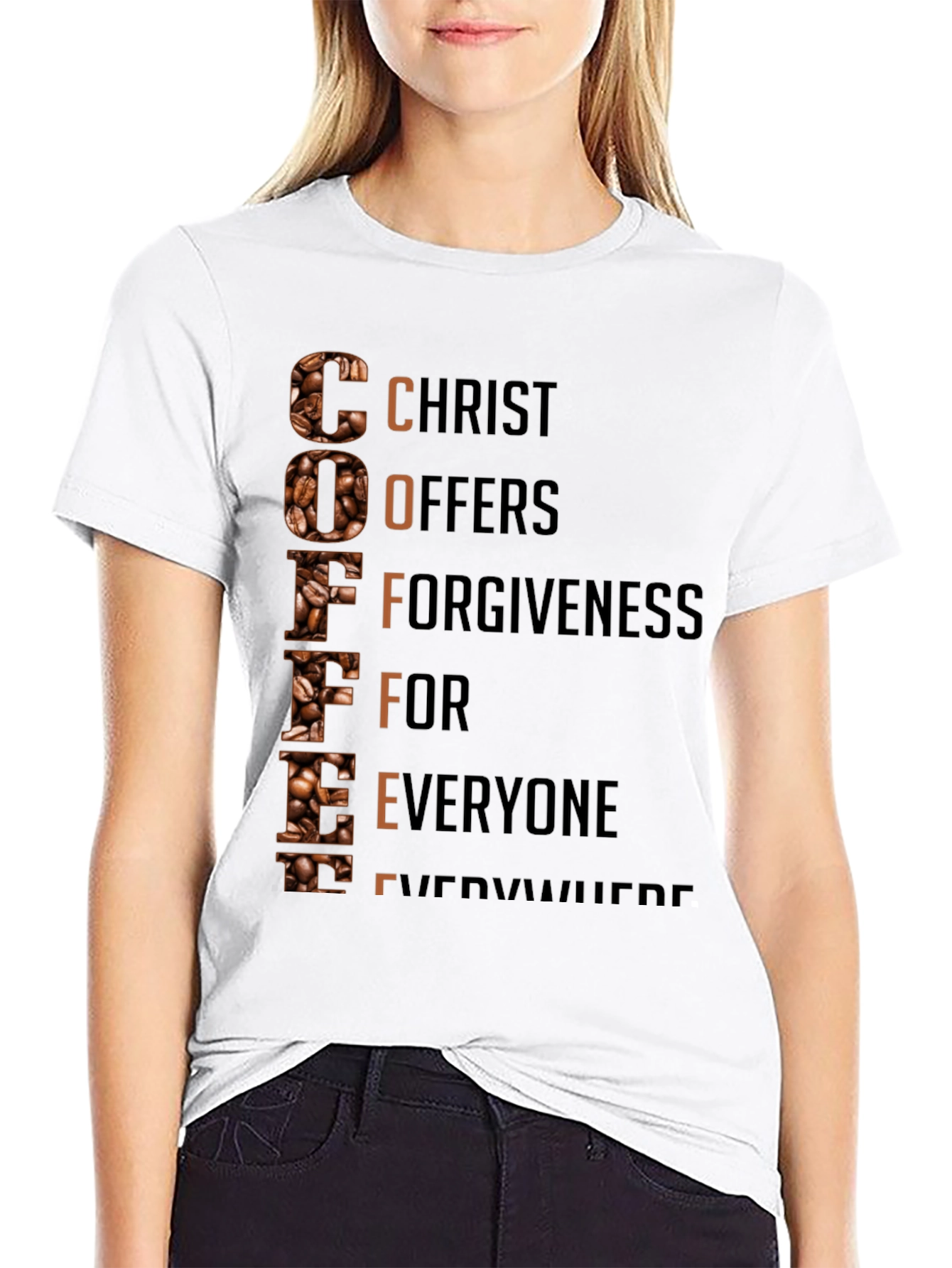 Coffee Christian T-Shirt: Christ Offers Forgiveness