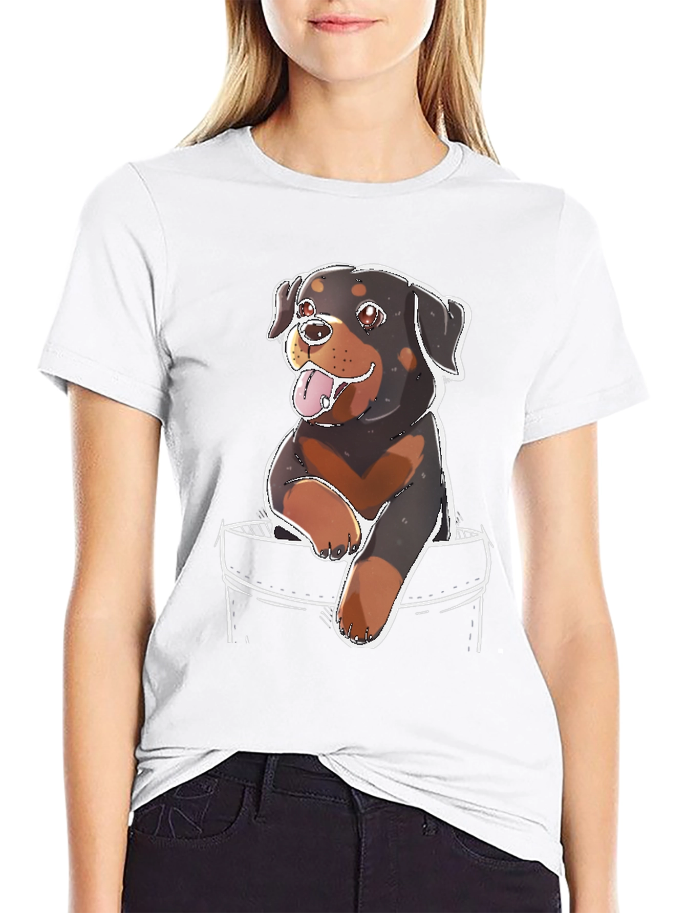 Rottweiler Puppy in Pocket Tee