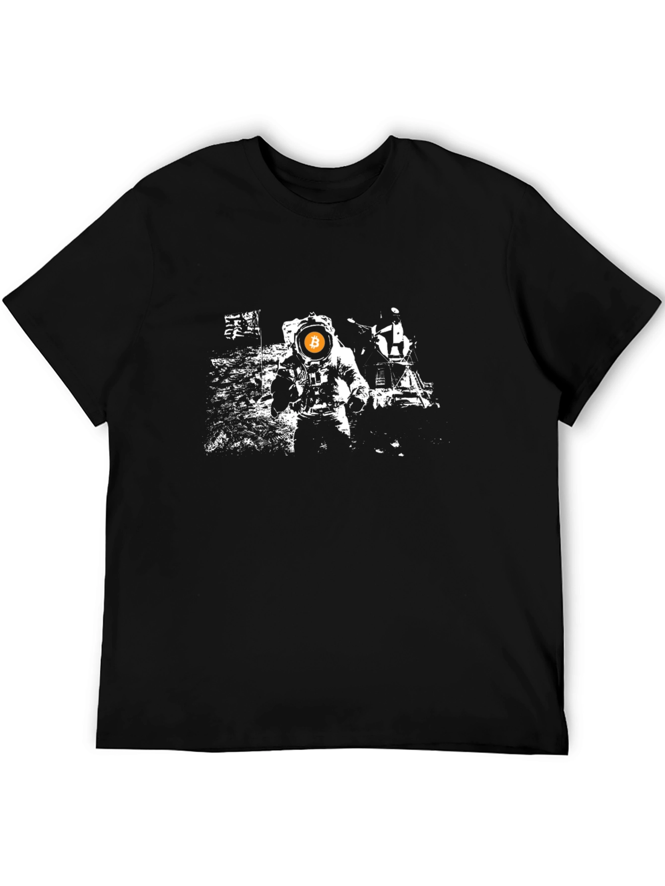 Bitcoin to the Moon Black T-Shirt - Crypto Astronaut