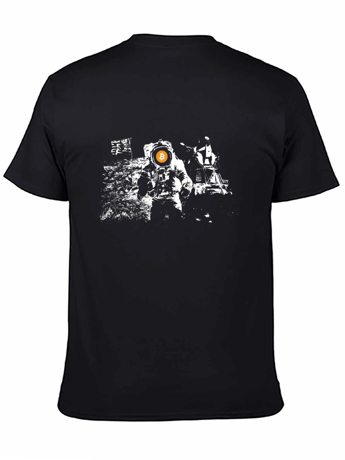 Bitcoin to the Moon Black T-Shirt - Crypto Astronaut