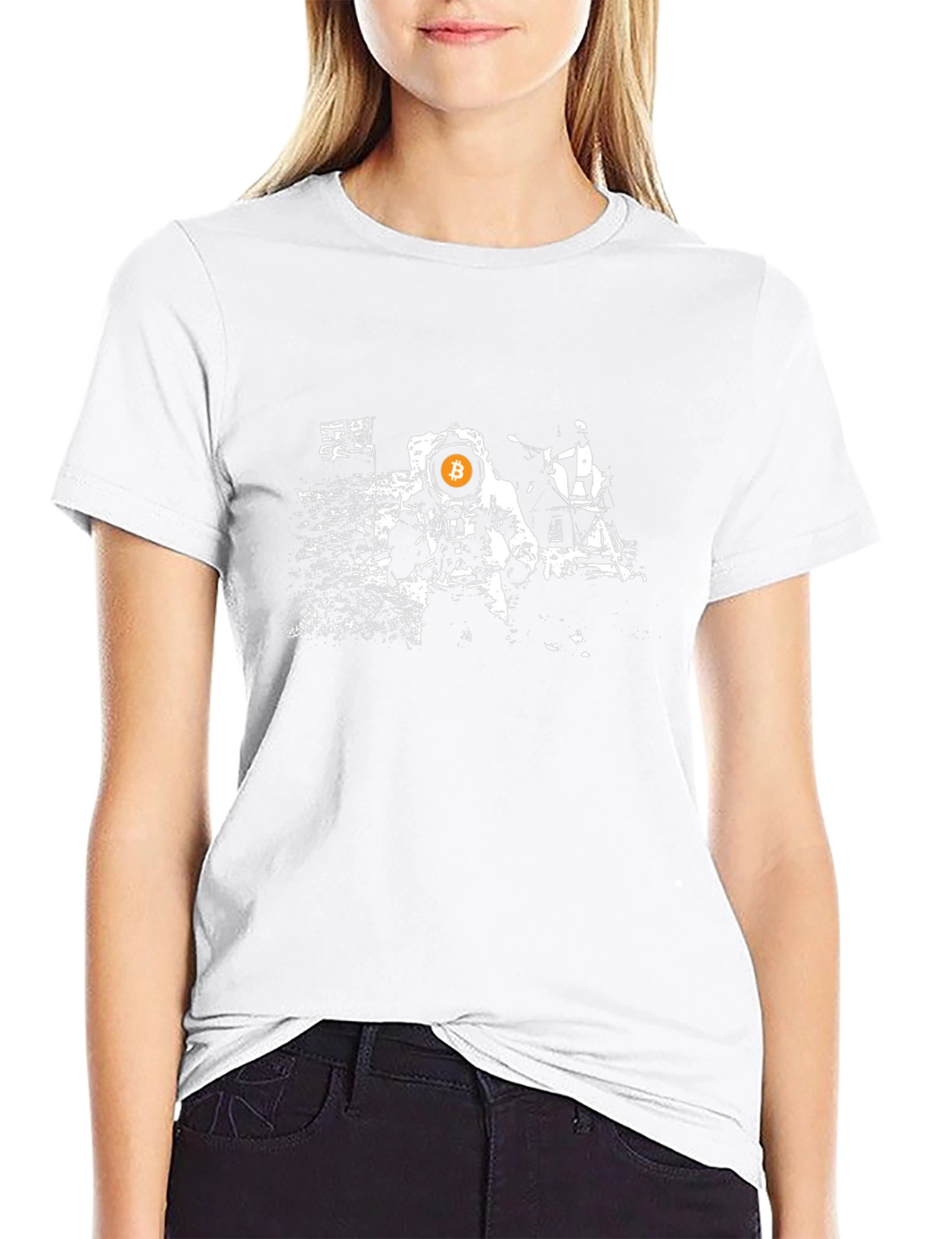 Bitcoin to the Moon Black T-Shirt - Crypto Astronaut