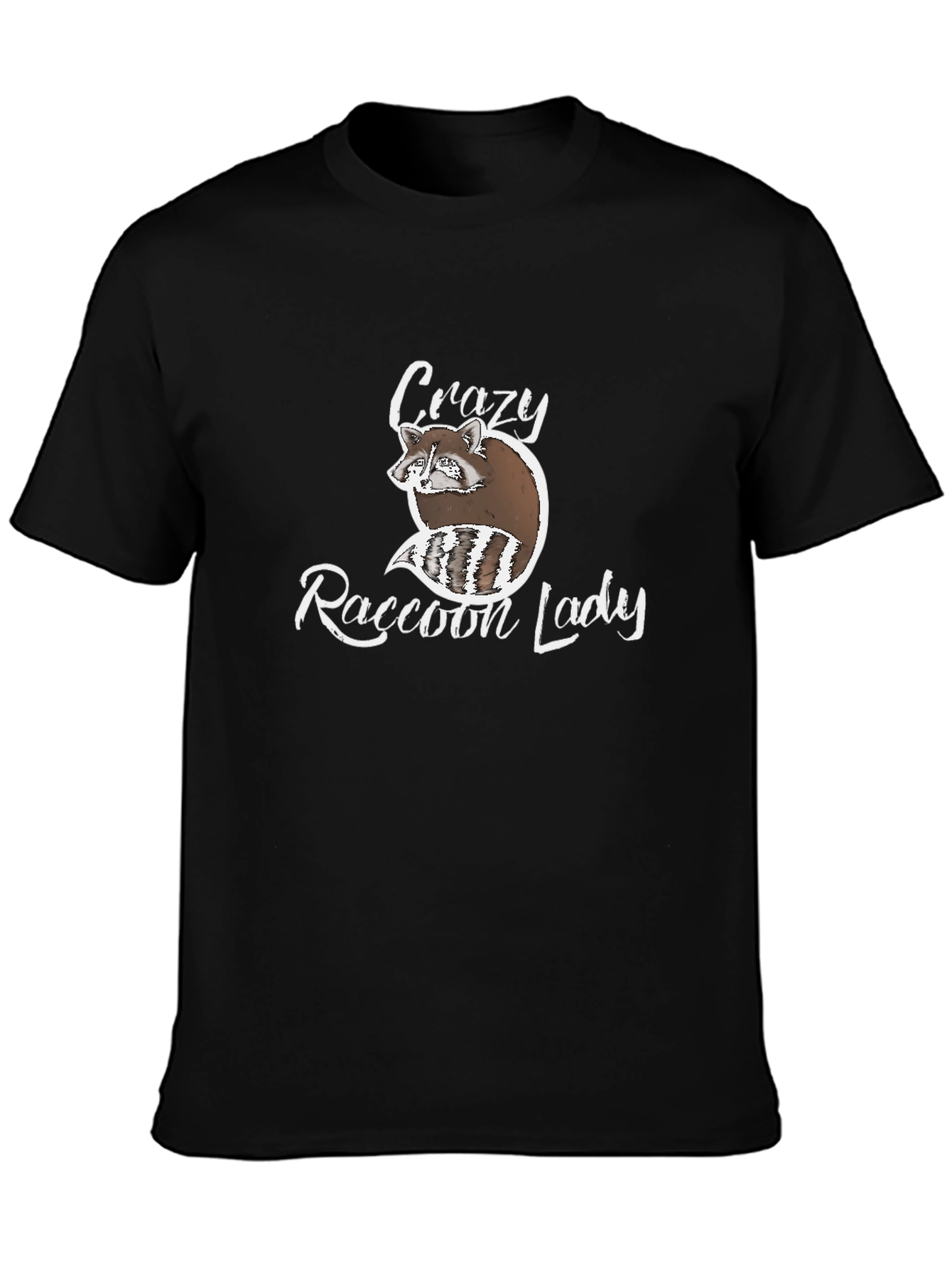 Crazy Raccoon Lady Graphic T-Shirt
