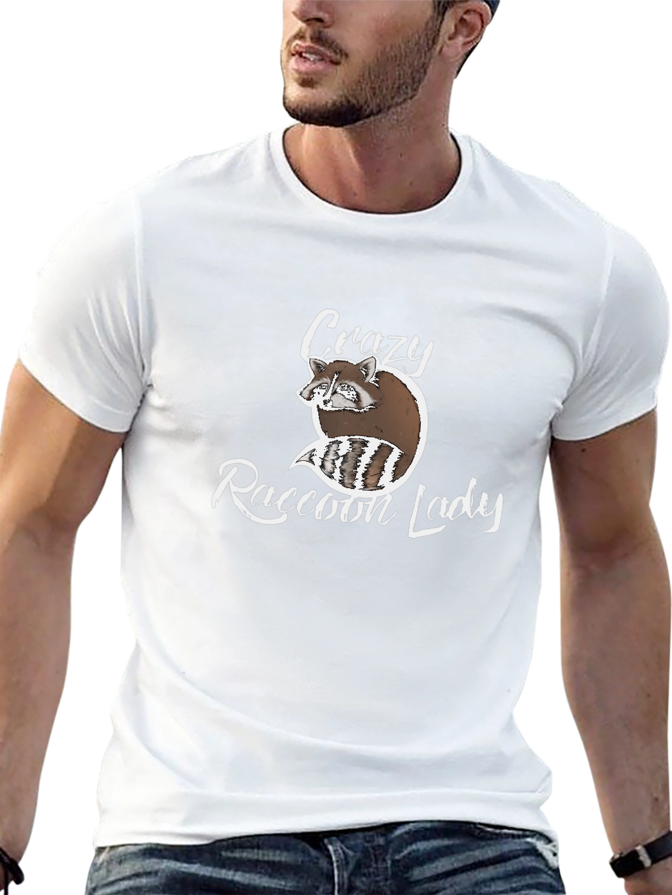 Crazy Raccoon Lady Graphic T-Shirt