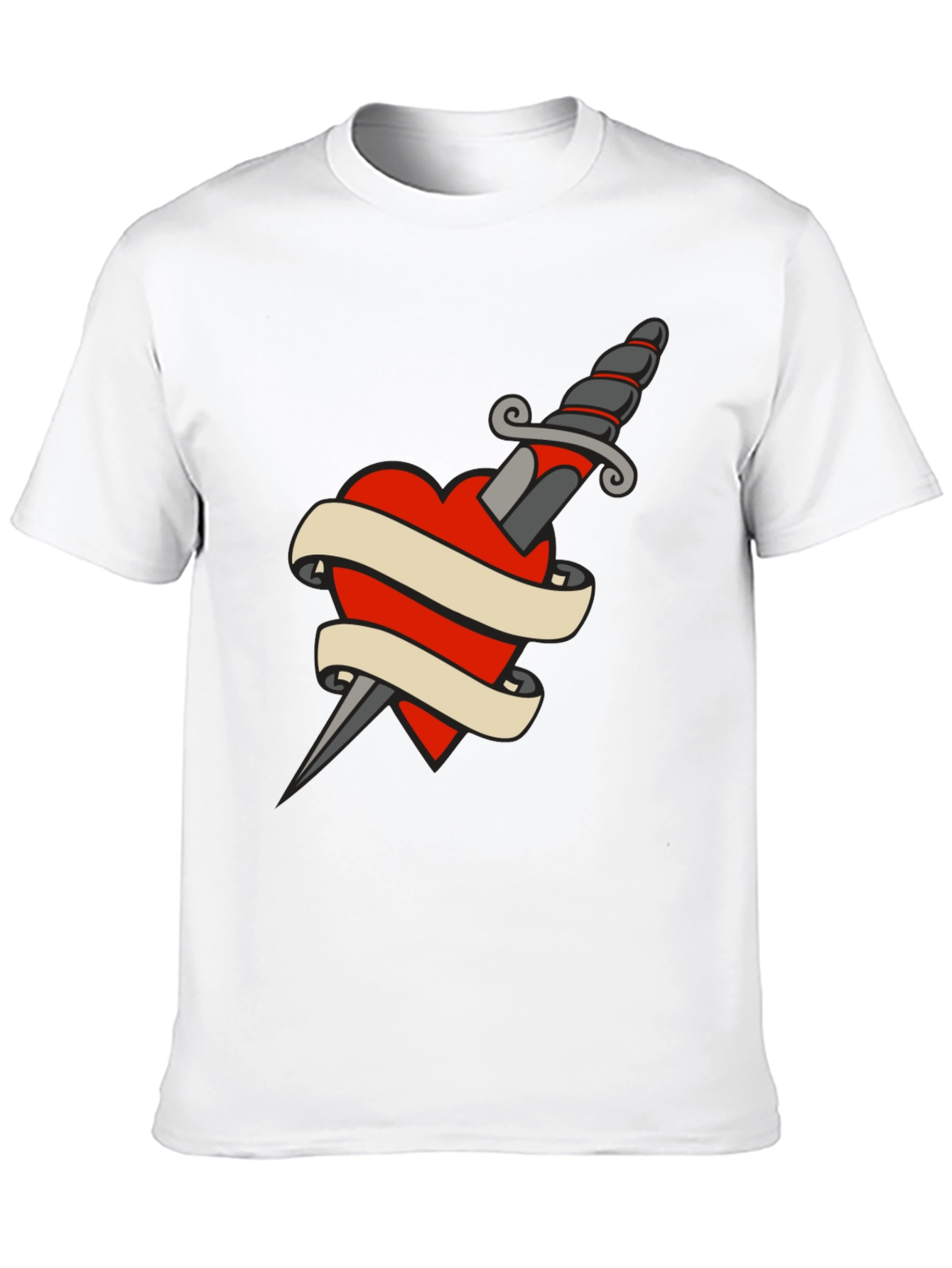 Dagger Heart Tattoo T-Shirt - Classic Black Tee