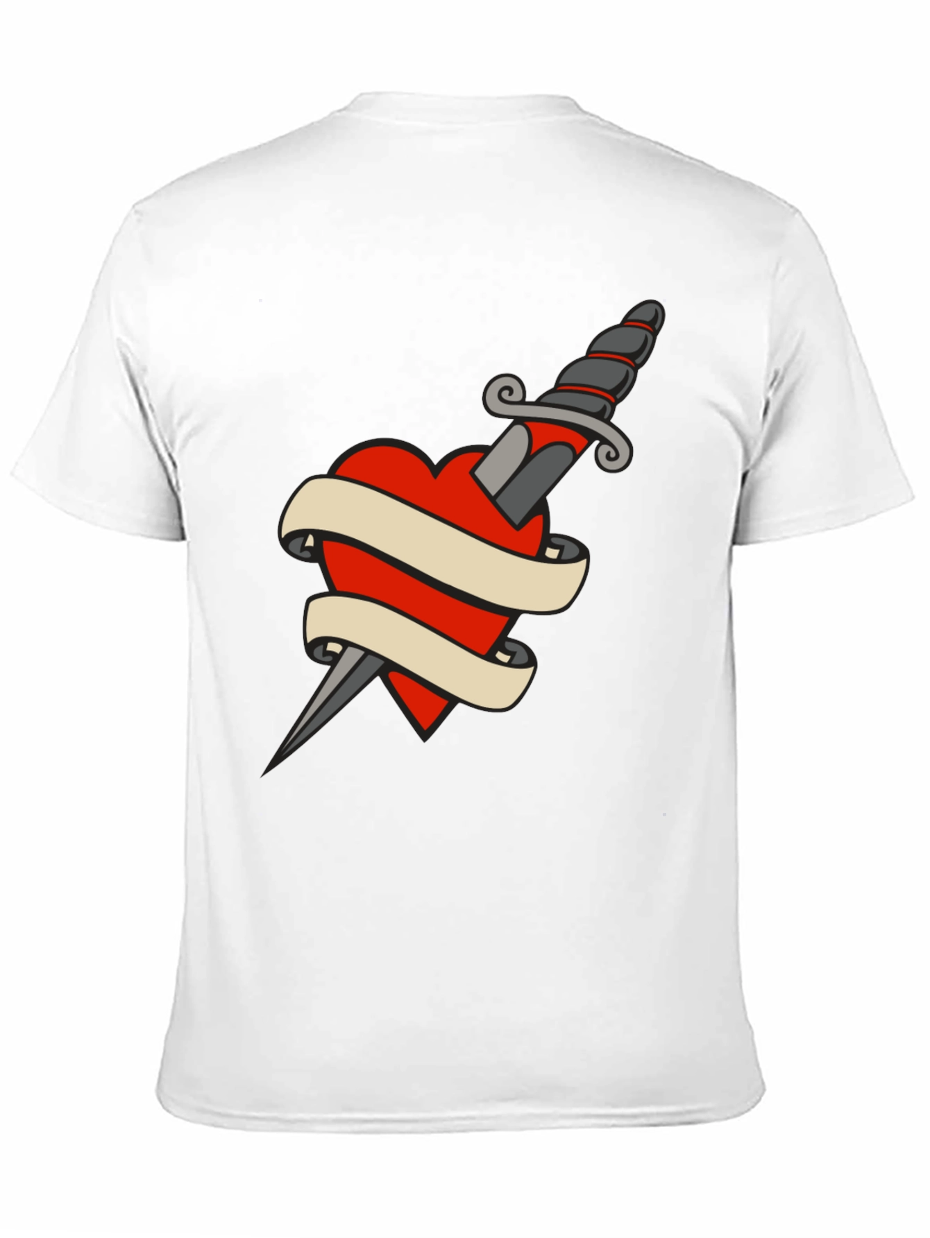 Dagger Heart Tattoo T-Shirt - Classic Black Tee