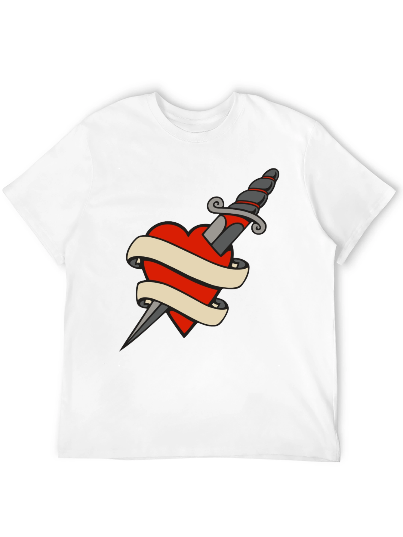 Dagger Heart Tattoo T-Shirt - Classic Black Tee