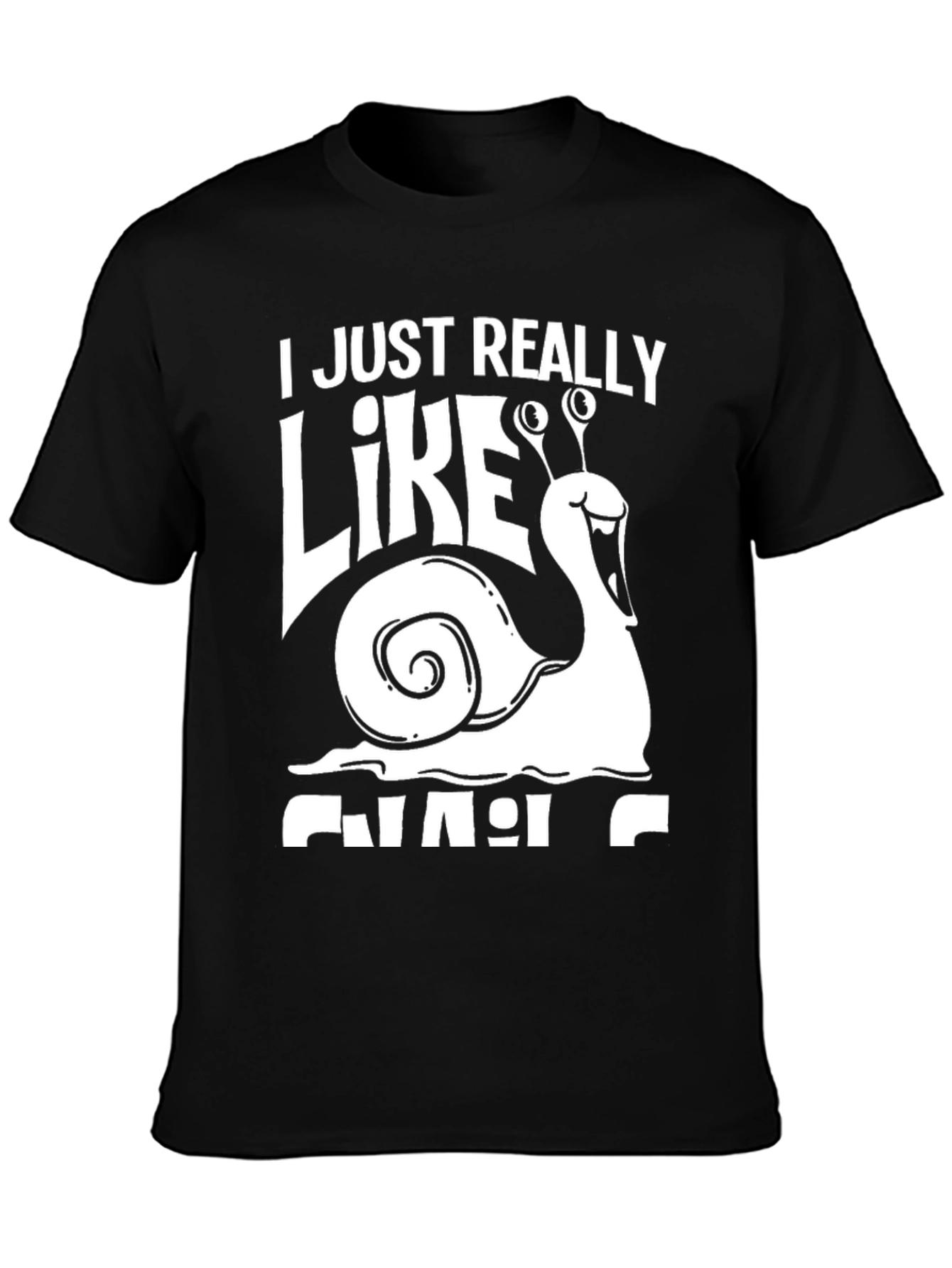 I Just Really Like Snails Black T-Shirt