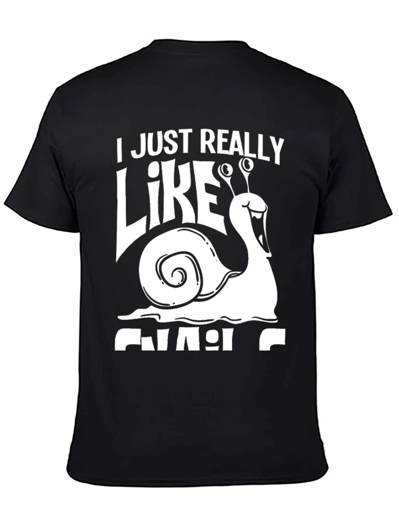 I Just Really Like Snails Black T-Shirt