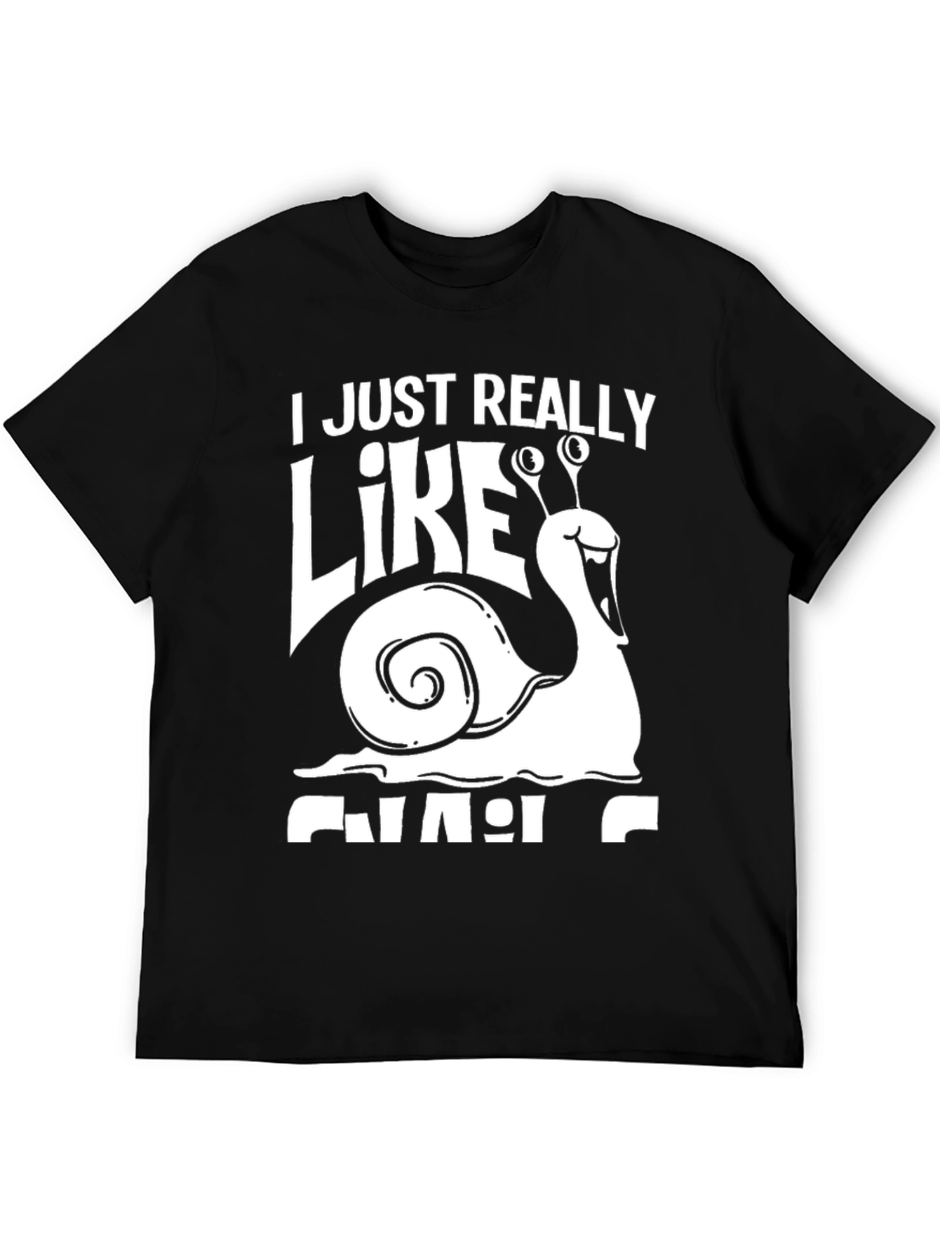 I Just Really Like Snails Black T-Shirt