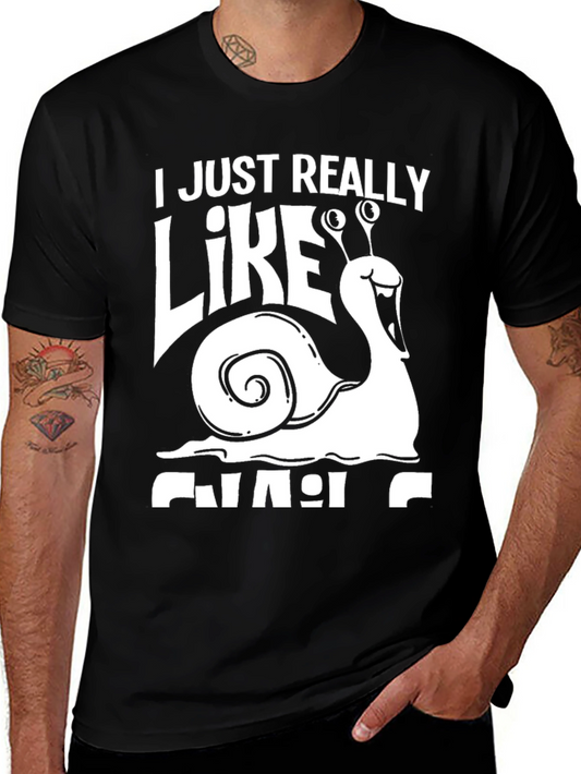 I Just Really Like Snails Black T-Shirt