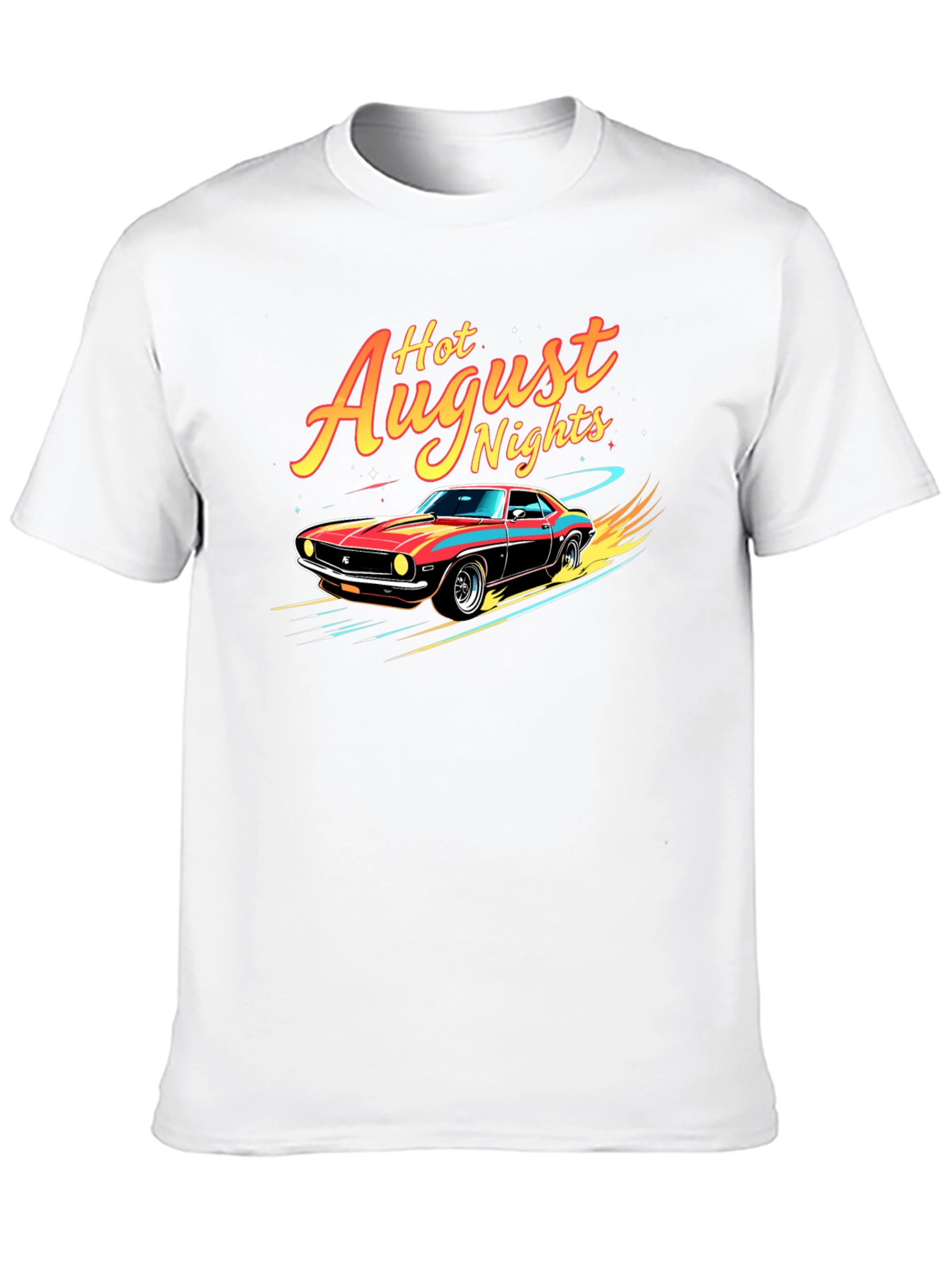 Hot August Nights Graphic Tee - Retro Car Design