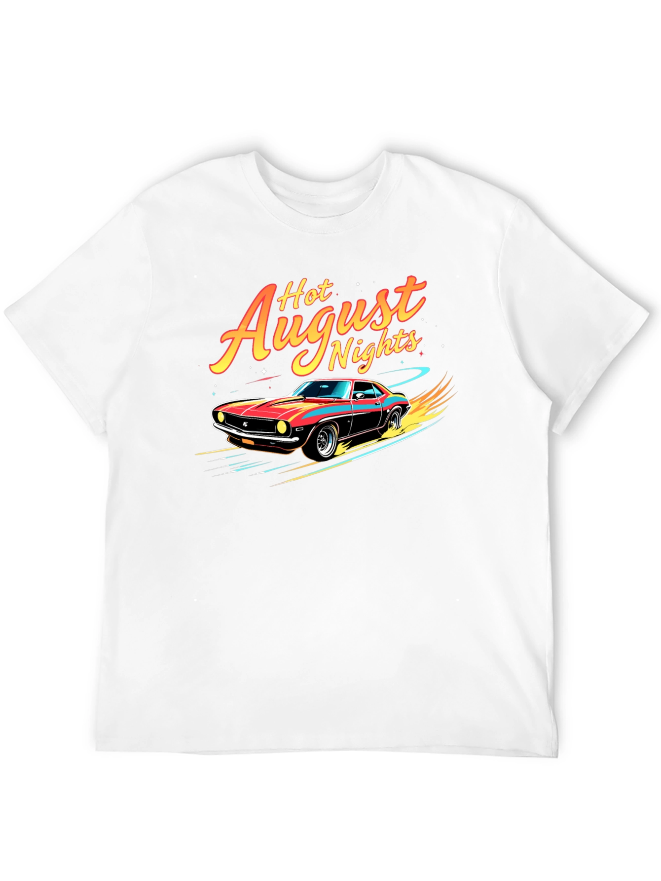 Hot August Nights Graphic Tee - Retro Car Design