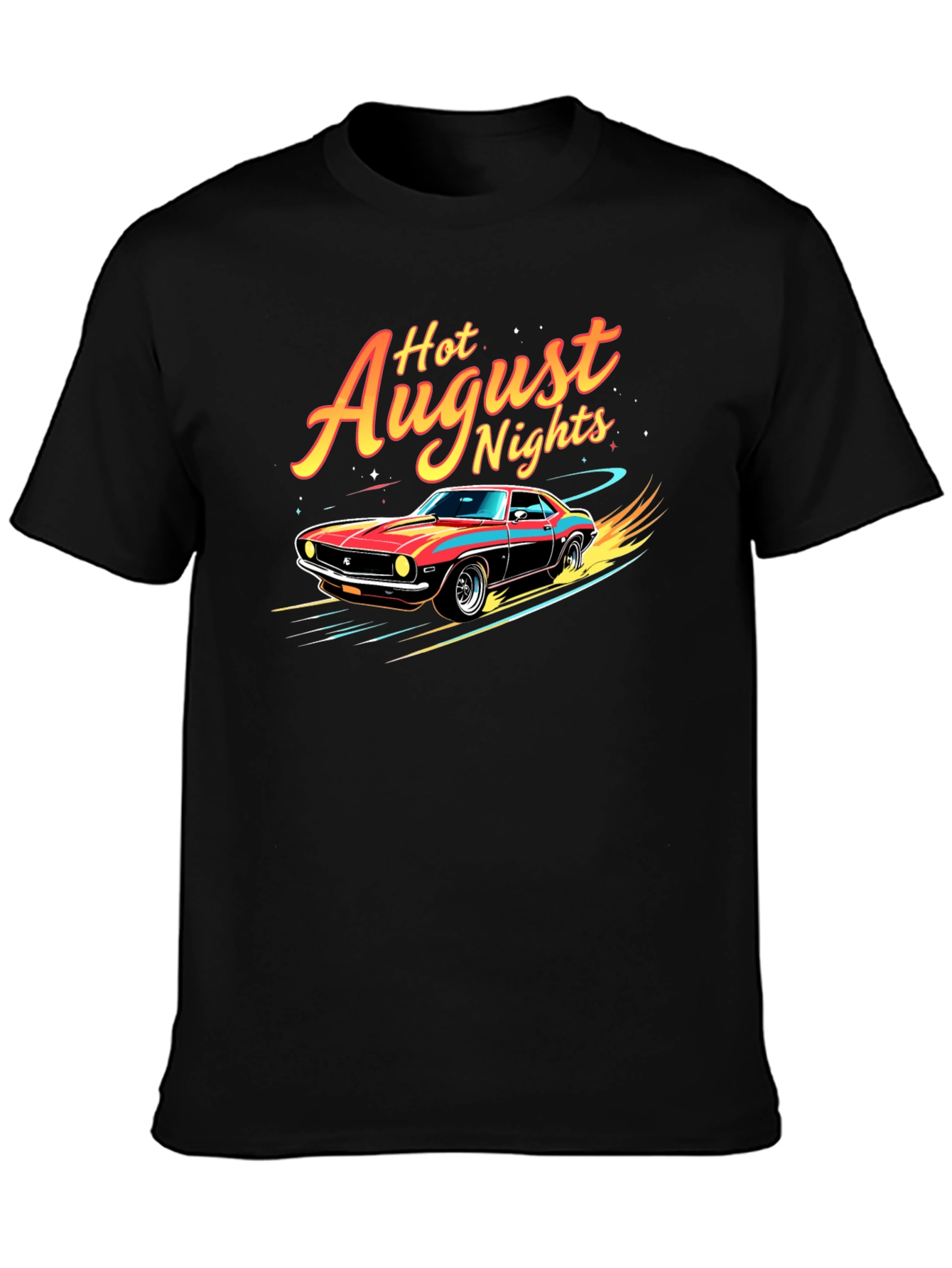 Hot August Nights Graphic Tee - Retro Car Design