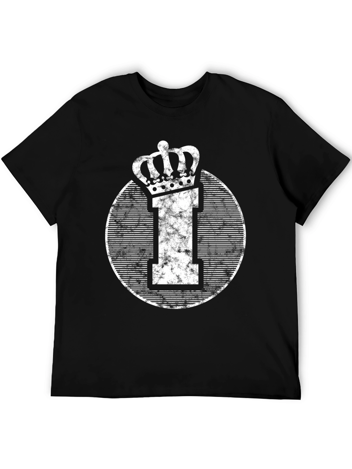 Crown Initial Graphic Tee - Black Casual Shirt