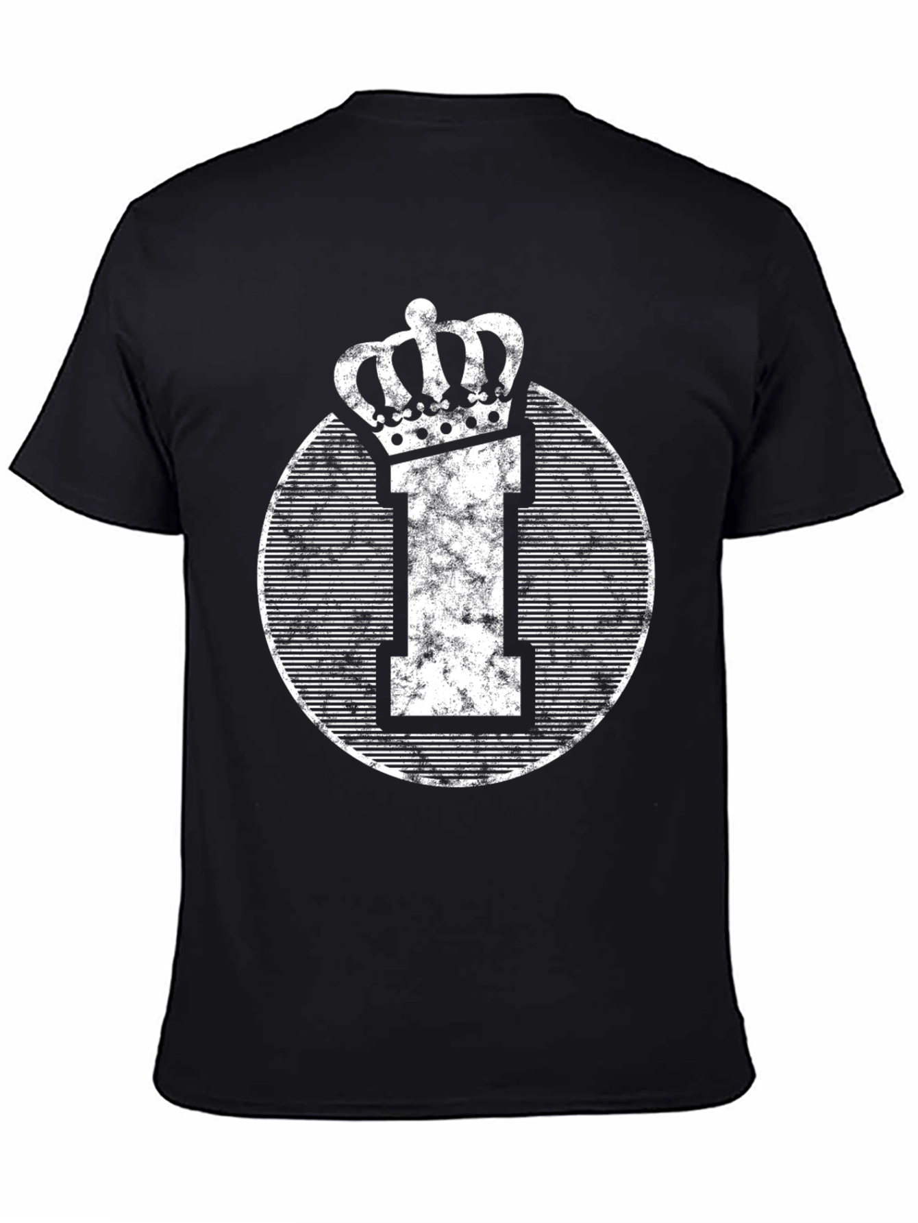Crown Initial Graphic Tee - Black Casual Shirt