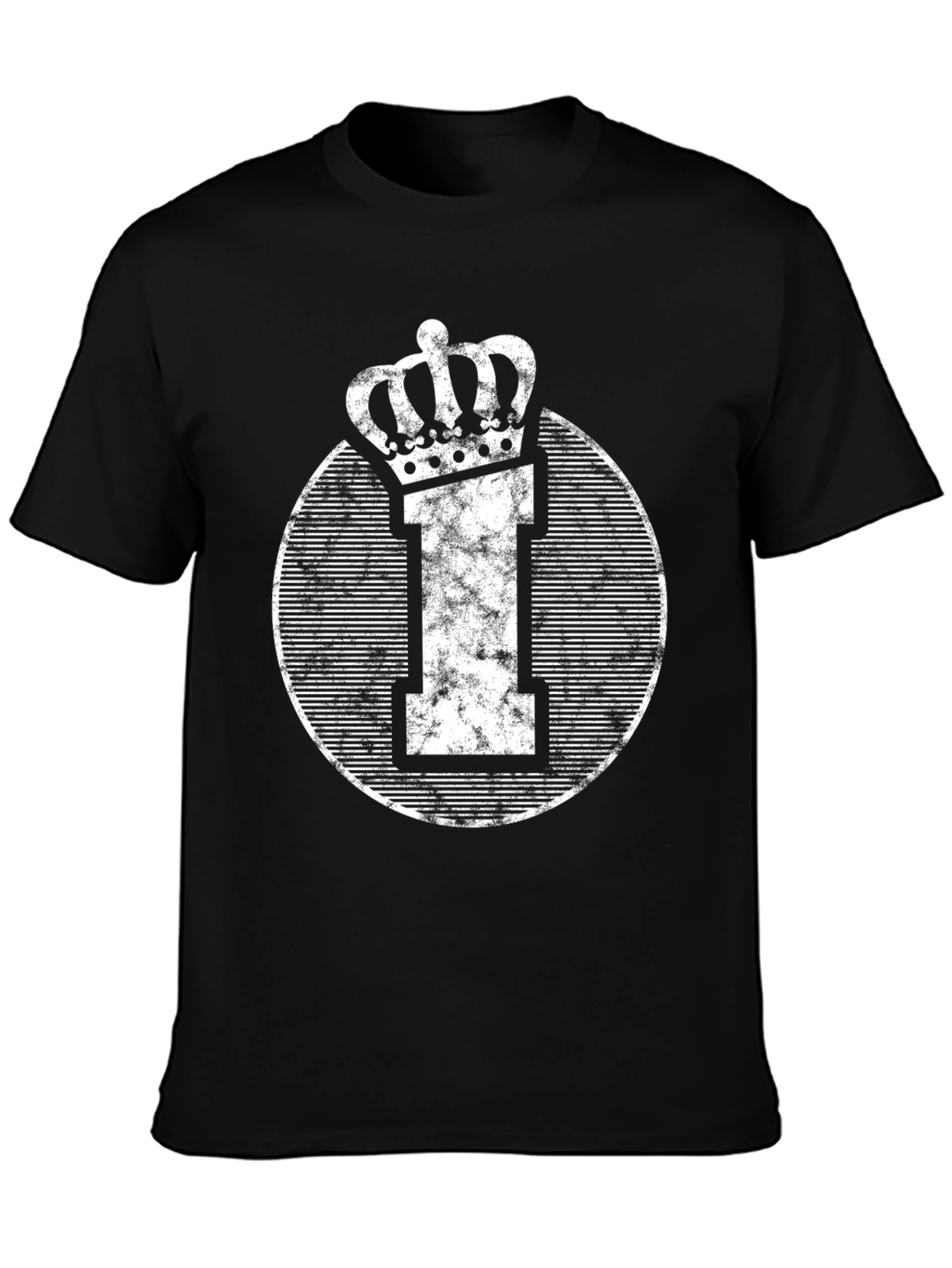 Crown Initial Graphic Tee - Black Casual Shirt