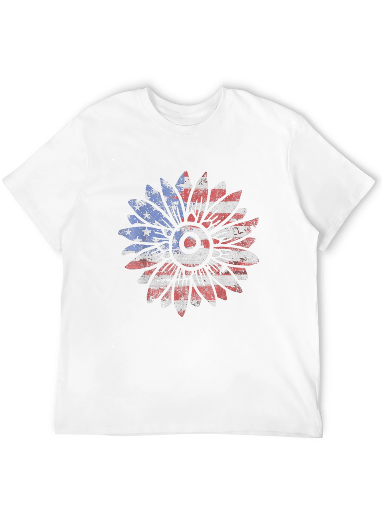 American Flag Sunflower Graphic T-Shirt