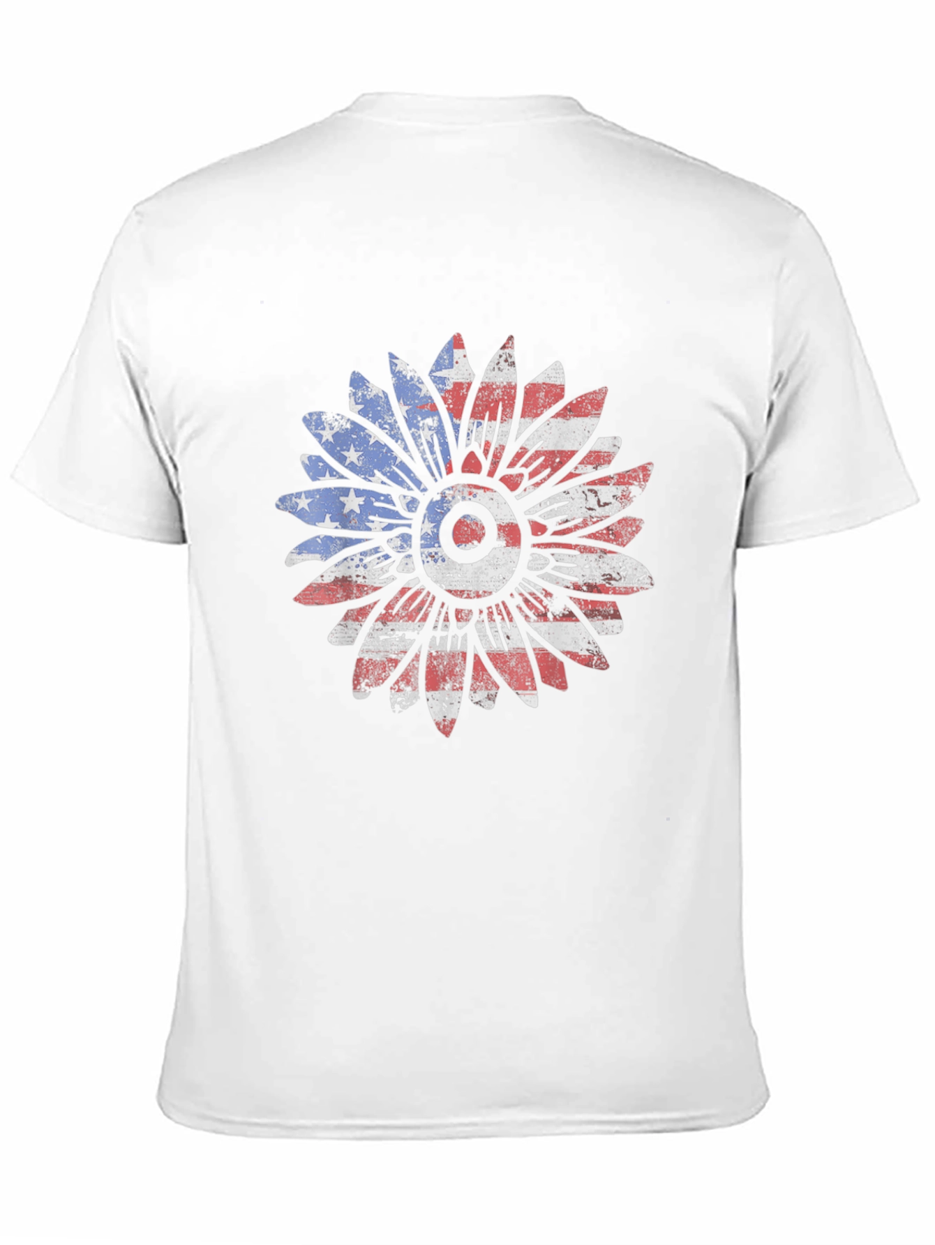 American Flag Sunflower Graphic T-Shirt