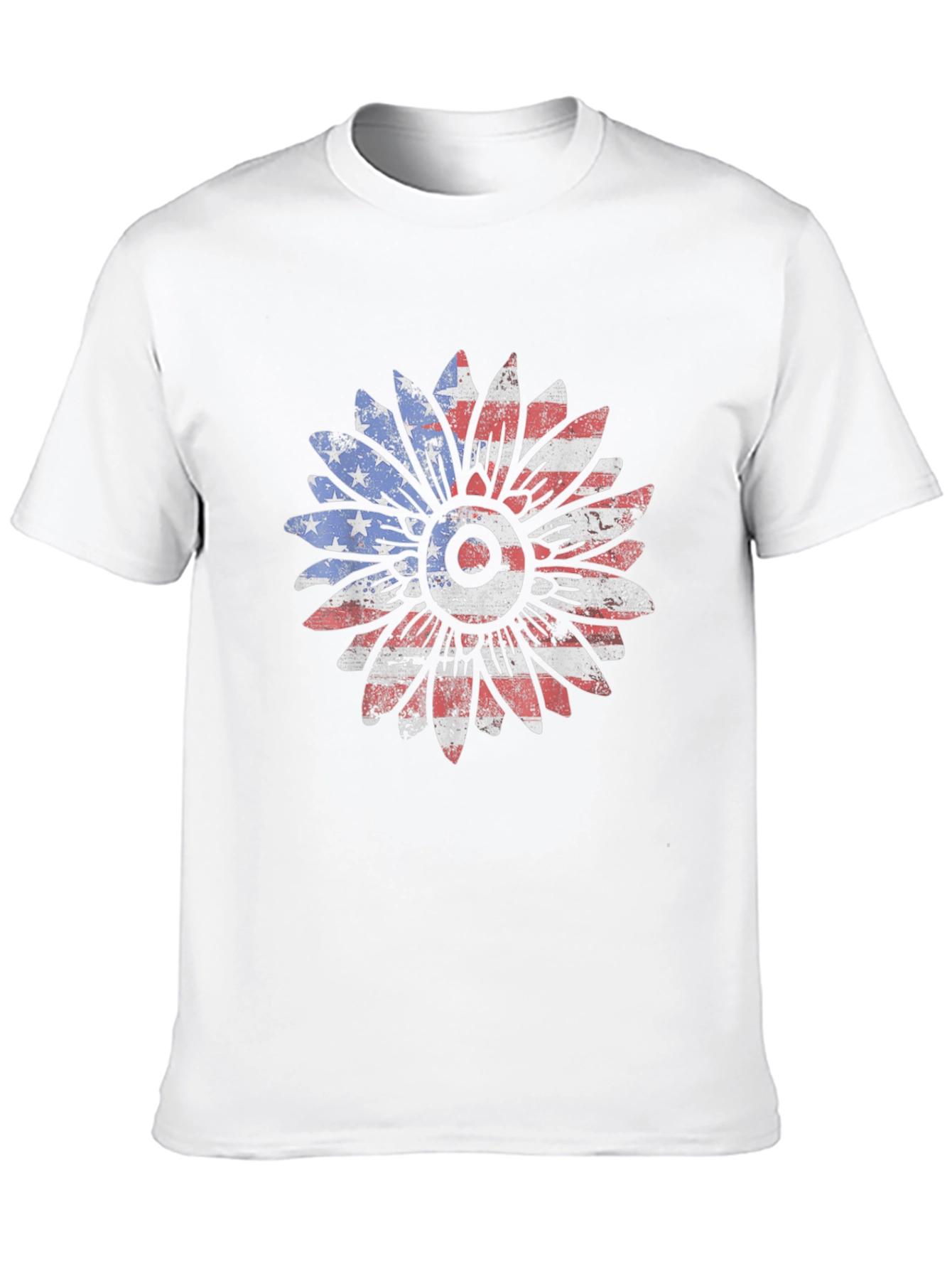 American Flag Sunflower Graphic T-Shirt