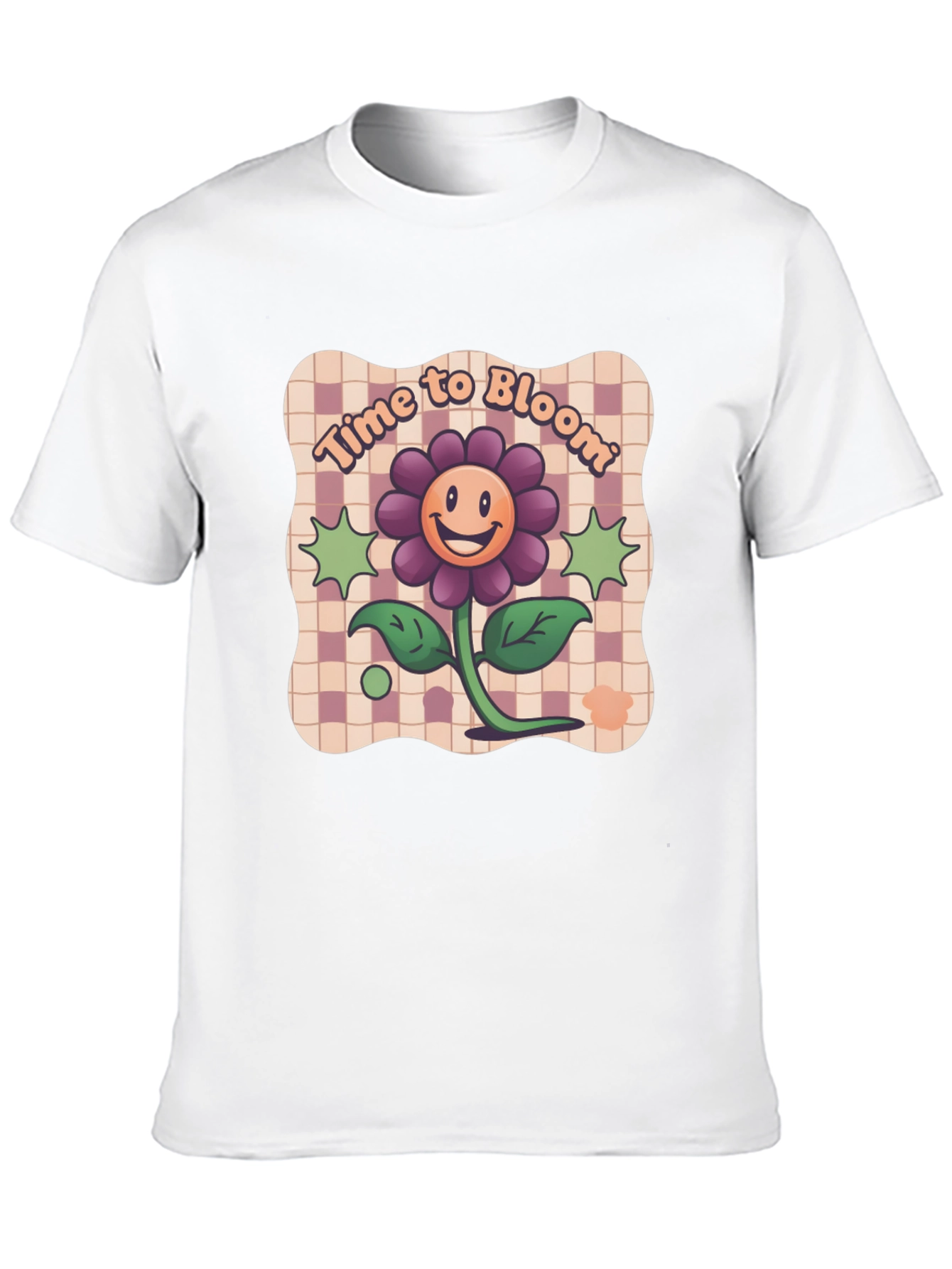 Time to Bloom Graphic Tee - Retro Flower Design