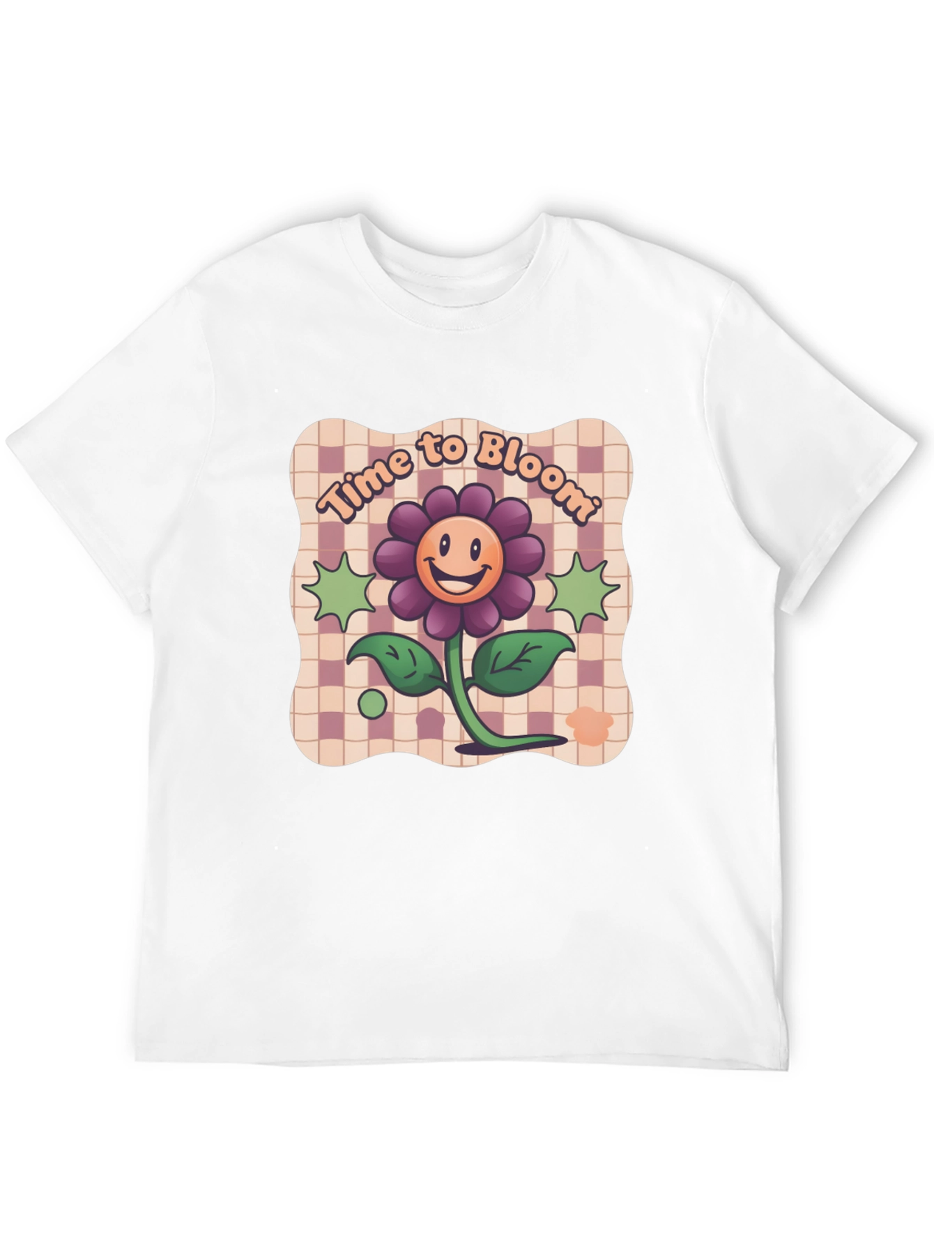 Time to Bloom Graphic Tee - Retro Flower Design