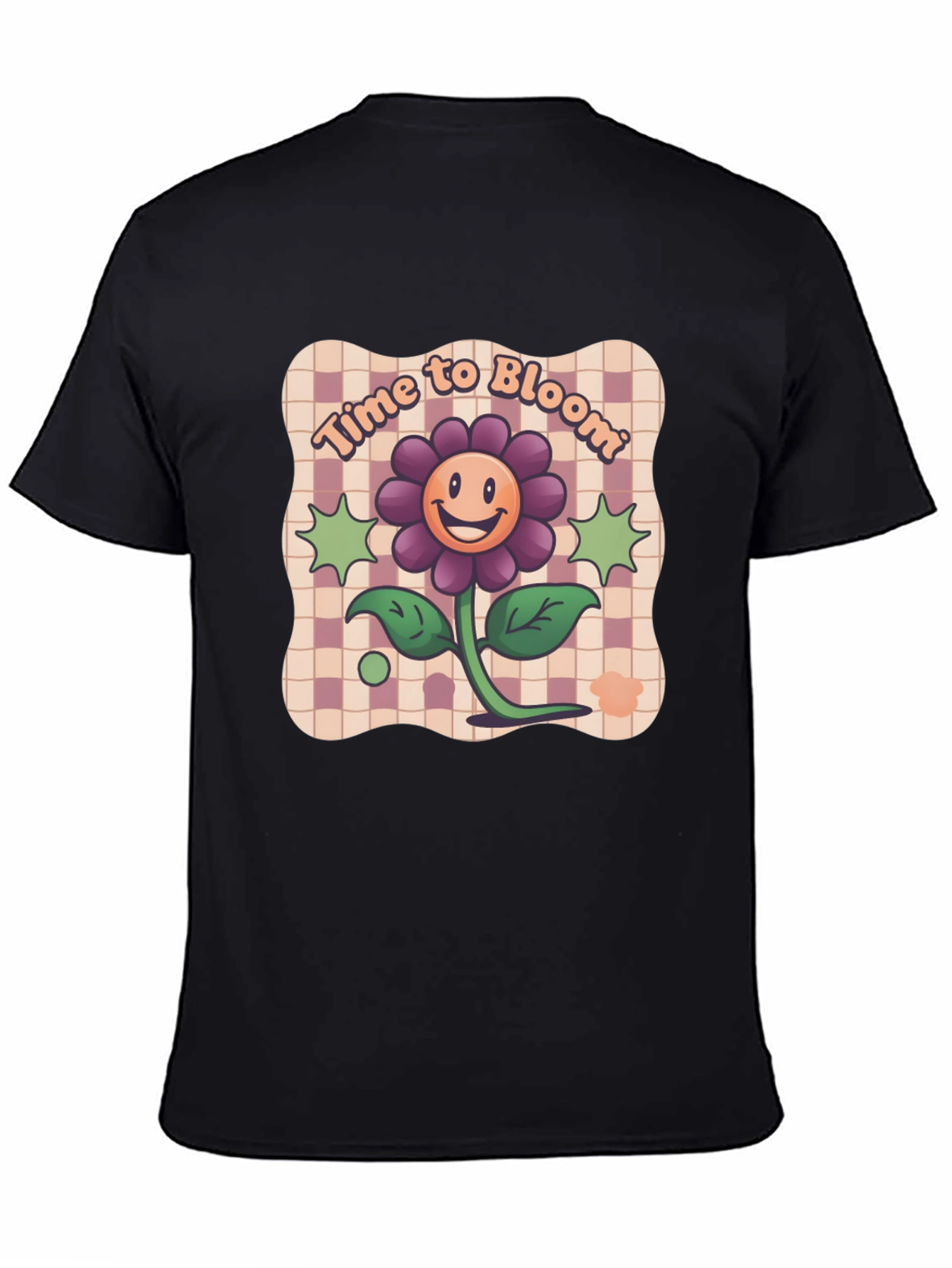Time to Bloom Graphic Tee - Retro Flower Design
