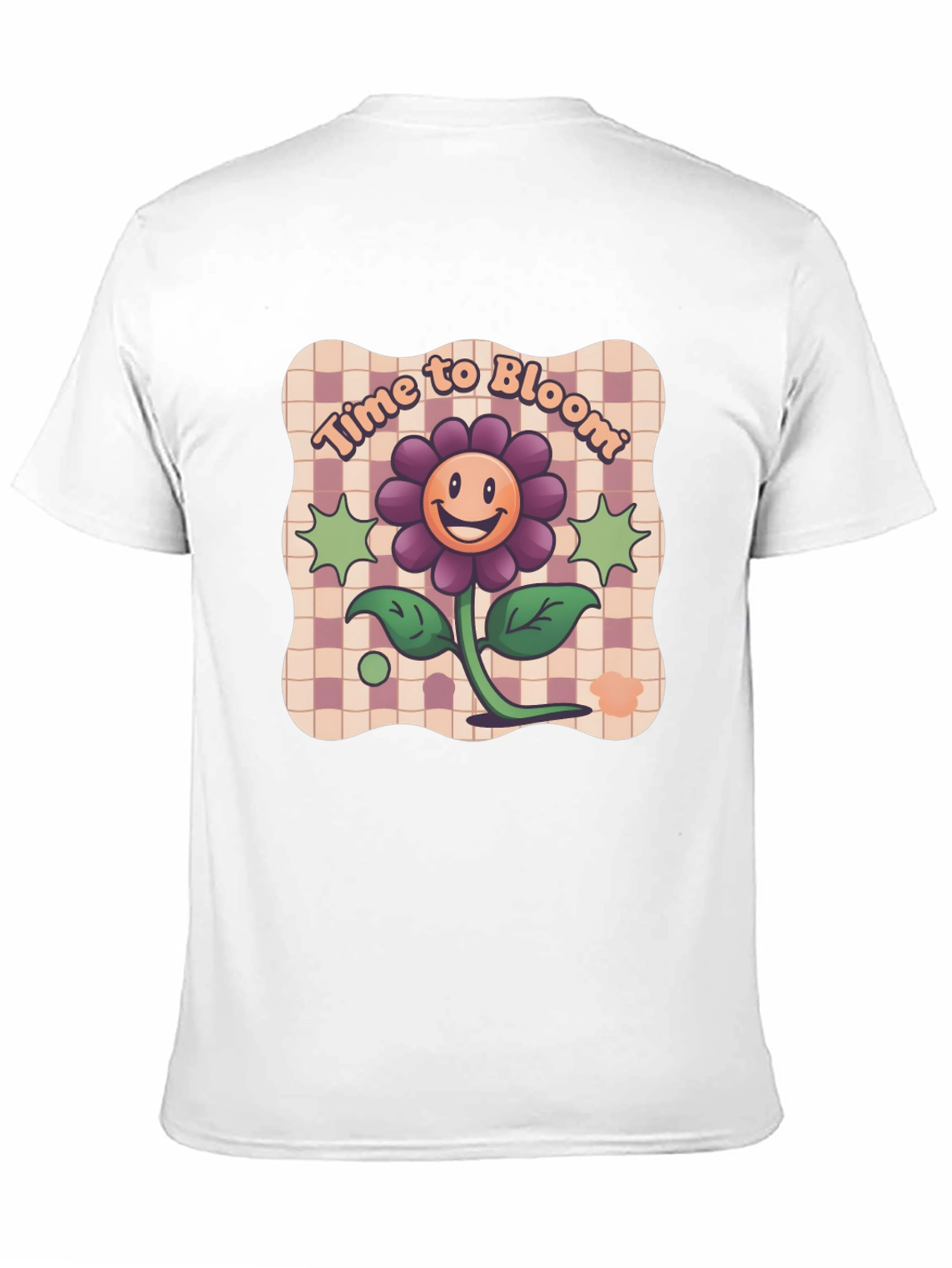 Time to Bloom Graphic Tee - Retro Flower Design