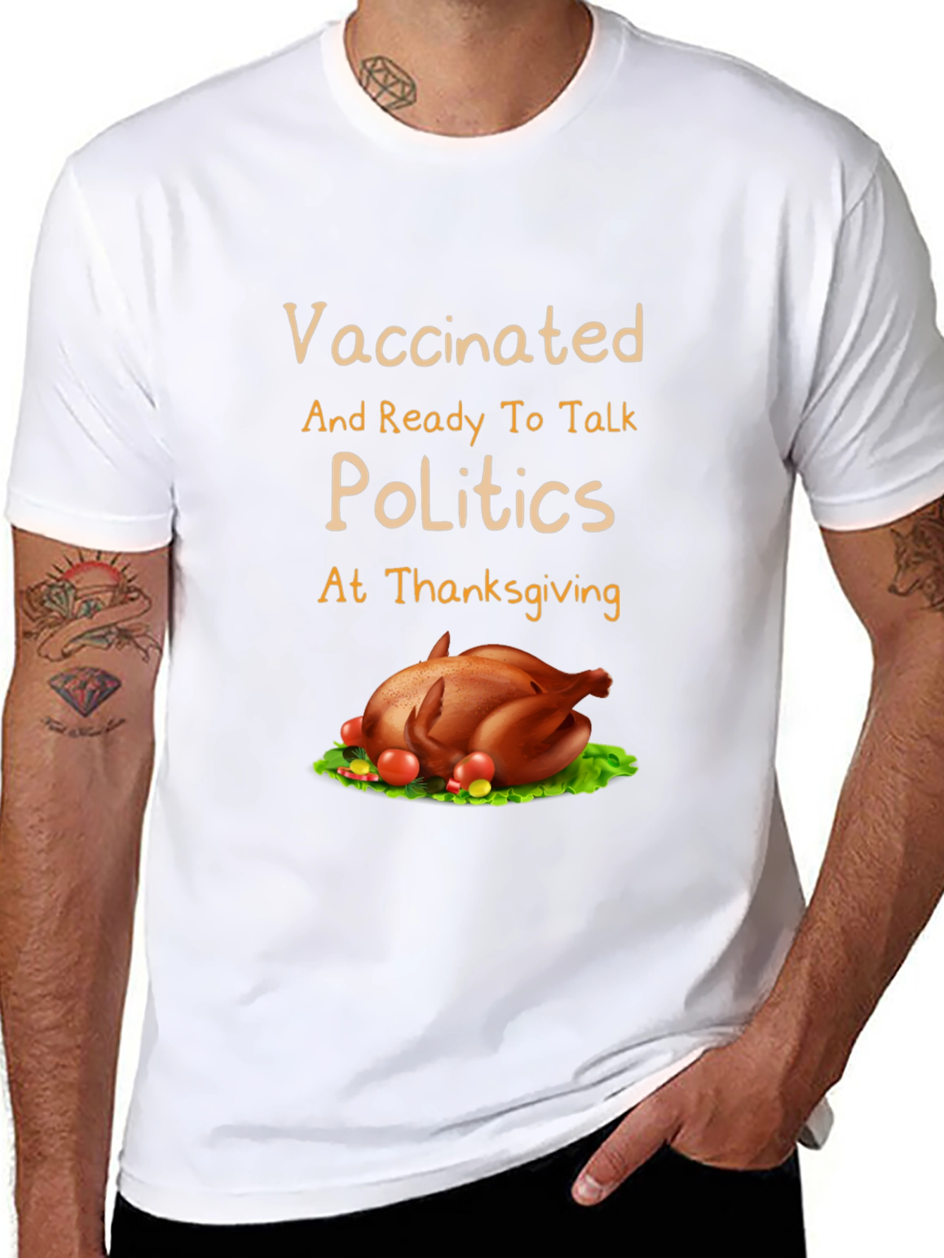 Vaccinated Thanksgiving Politics T-Shirt