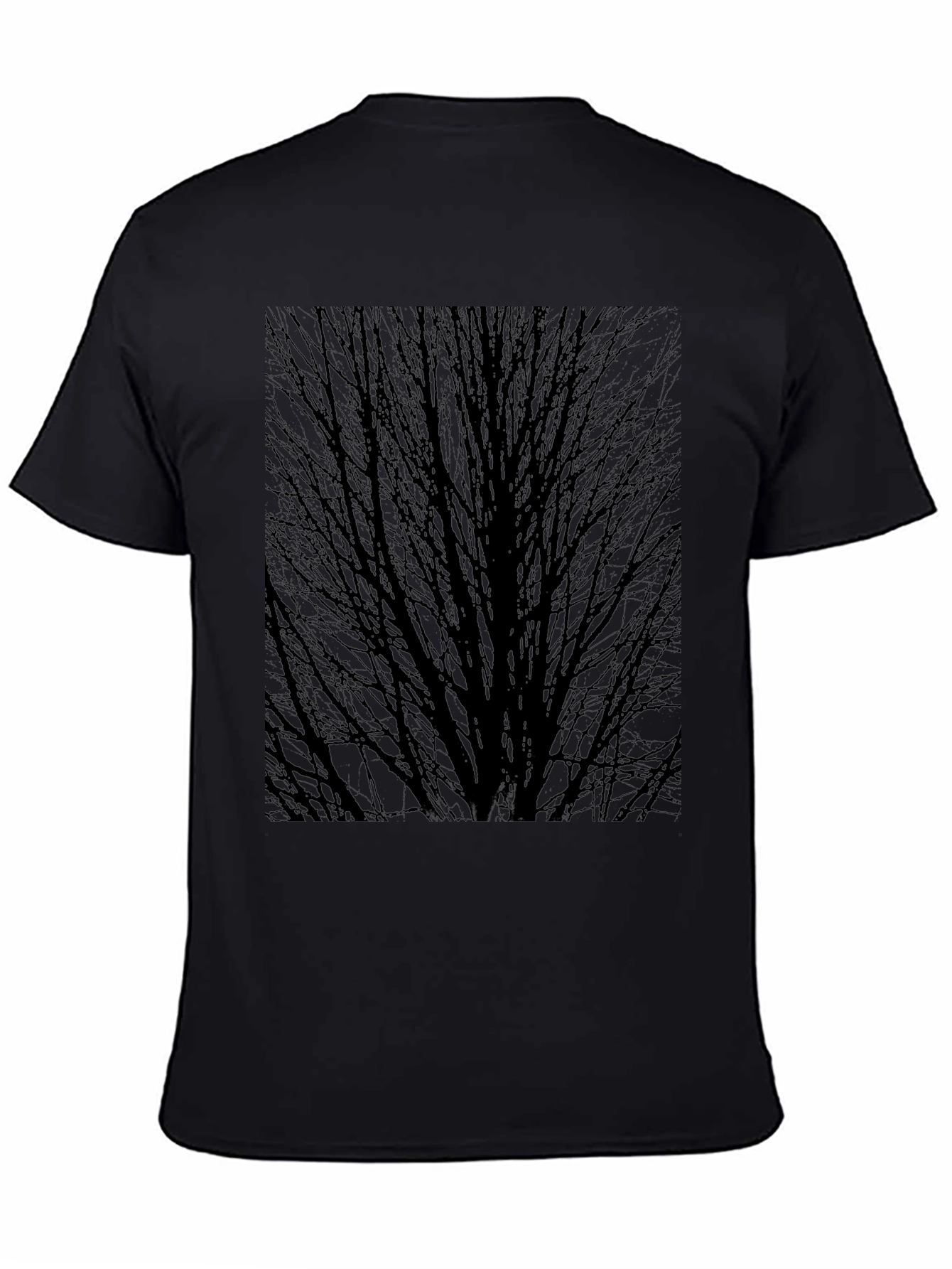 Abstract Tree Branch Graphic Black T-Shirt