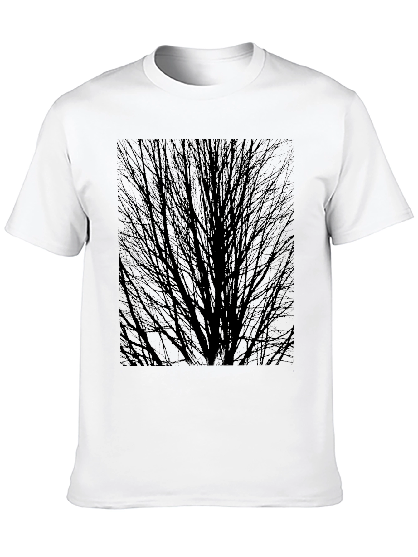 Abstract Tree Branch Graphic Black T-Shirt