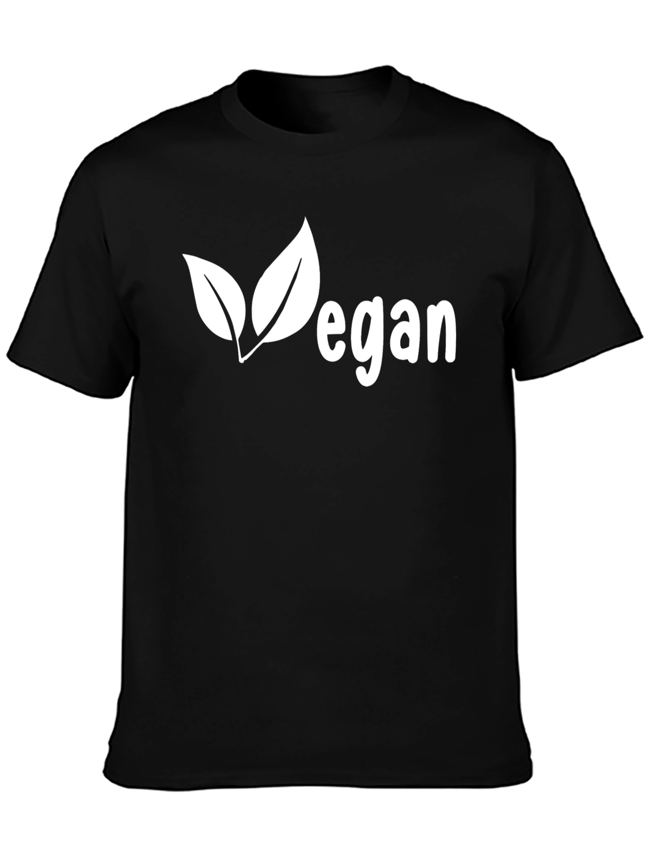 Vegan Leaf Graphic T-Shirt - Unisex Black Tee