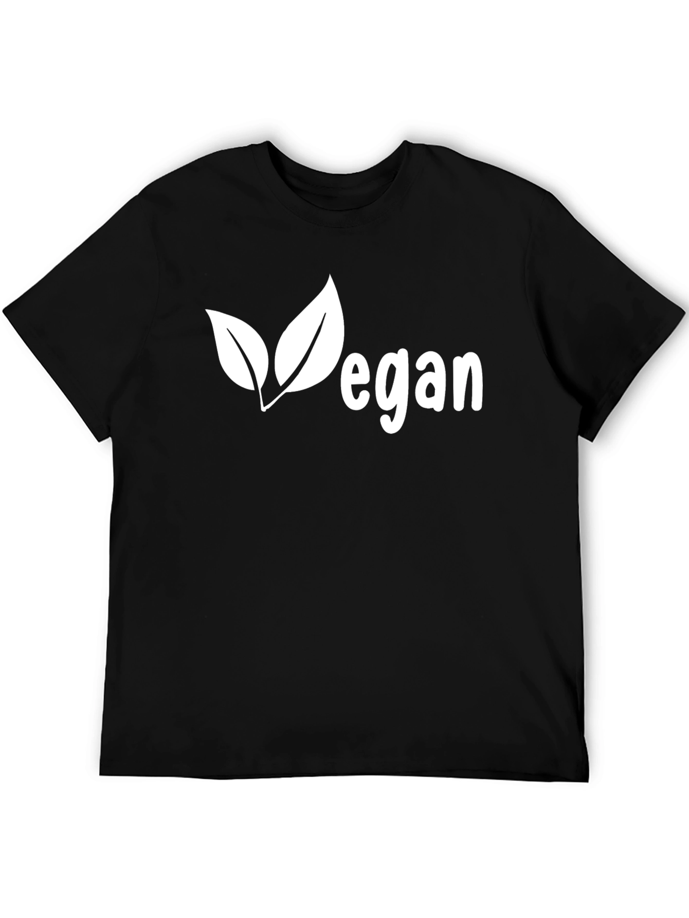 Vegan Leaf Graphic T-Shirt - Unisex Black Tee
