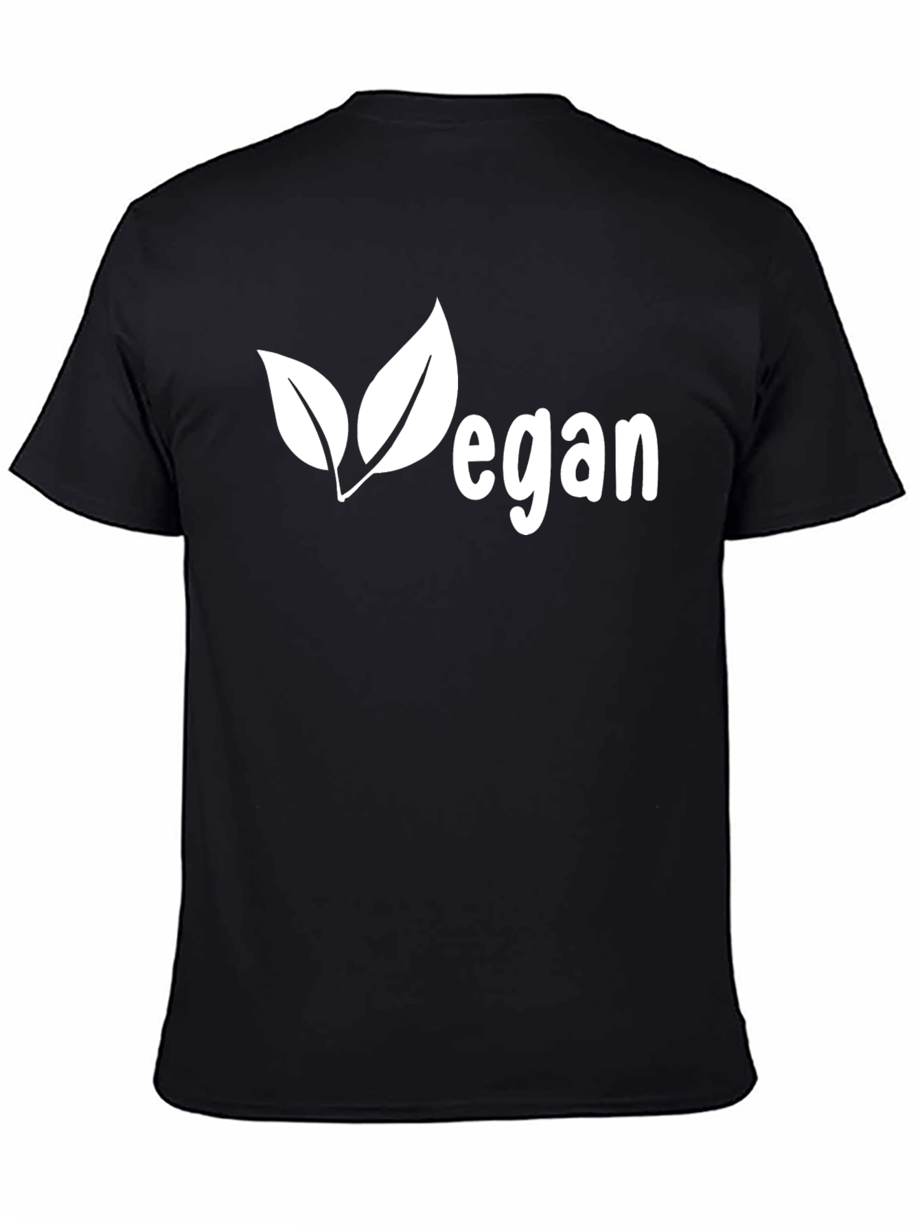 Vegan Leaf Graphic T-Shirt - Unisex Black Tee