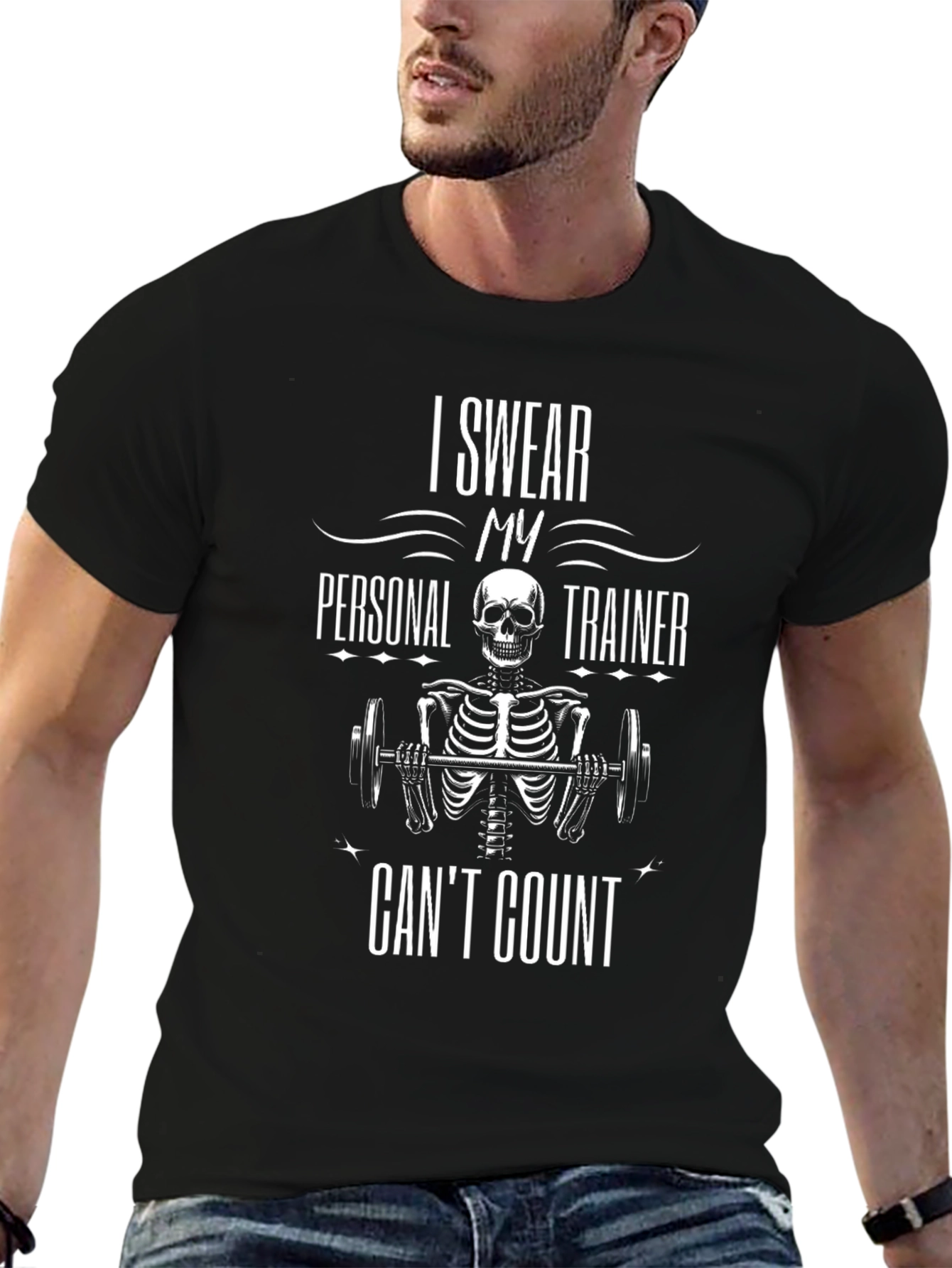 Funny Skeleton Personal Trainer Workout T-Shirt