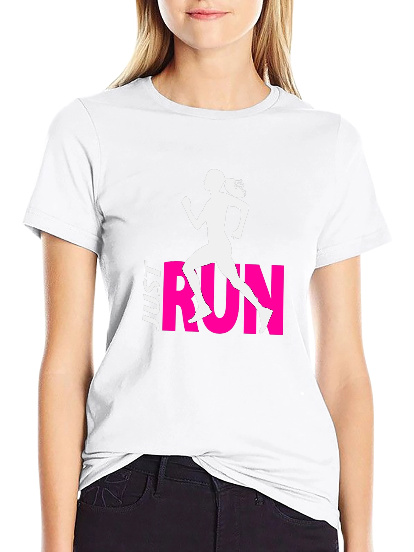 Just Run Black Graphic Tee
