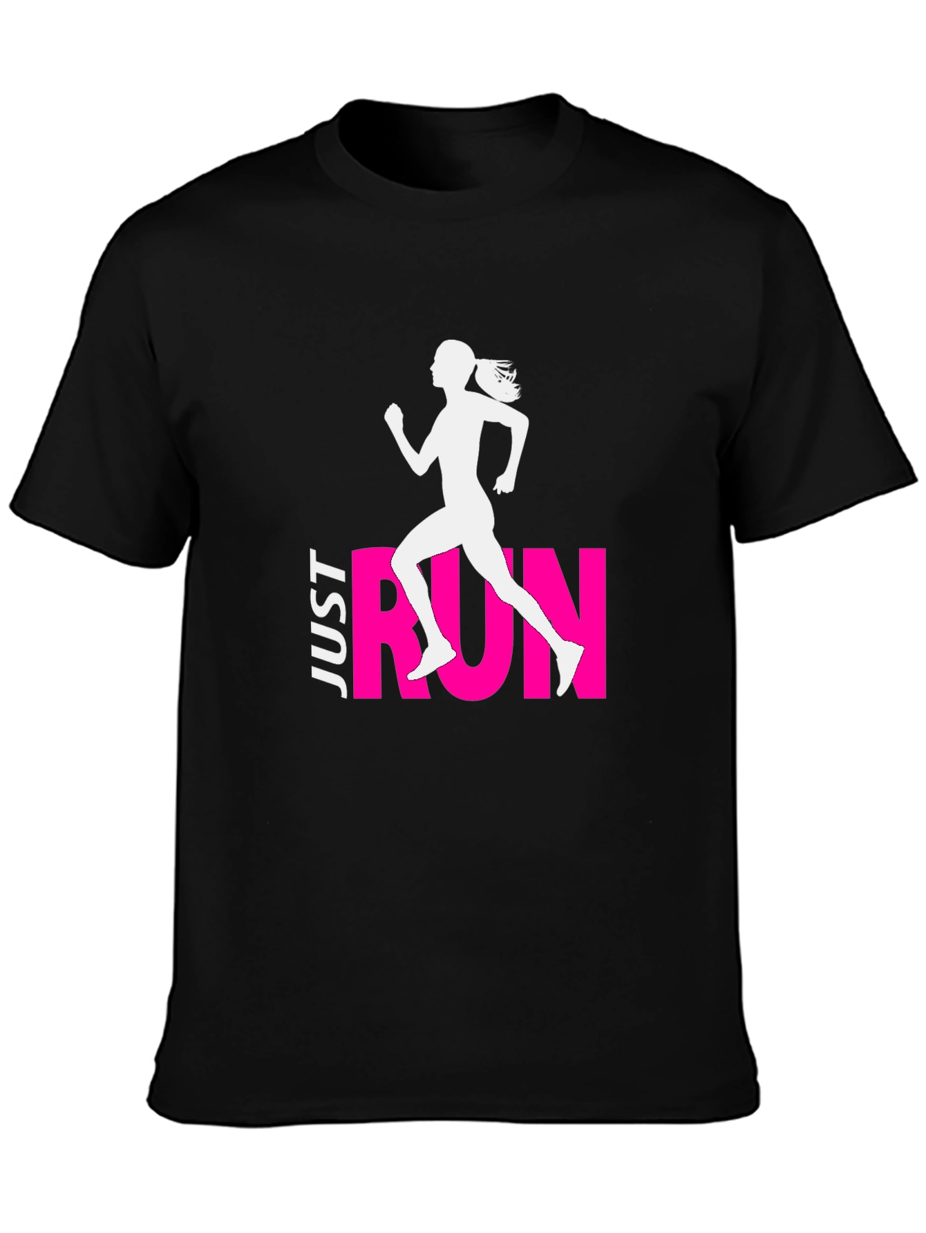 Just Run Black Graphic Tee
