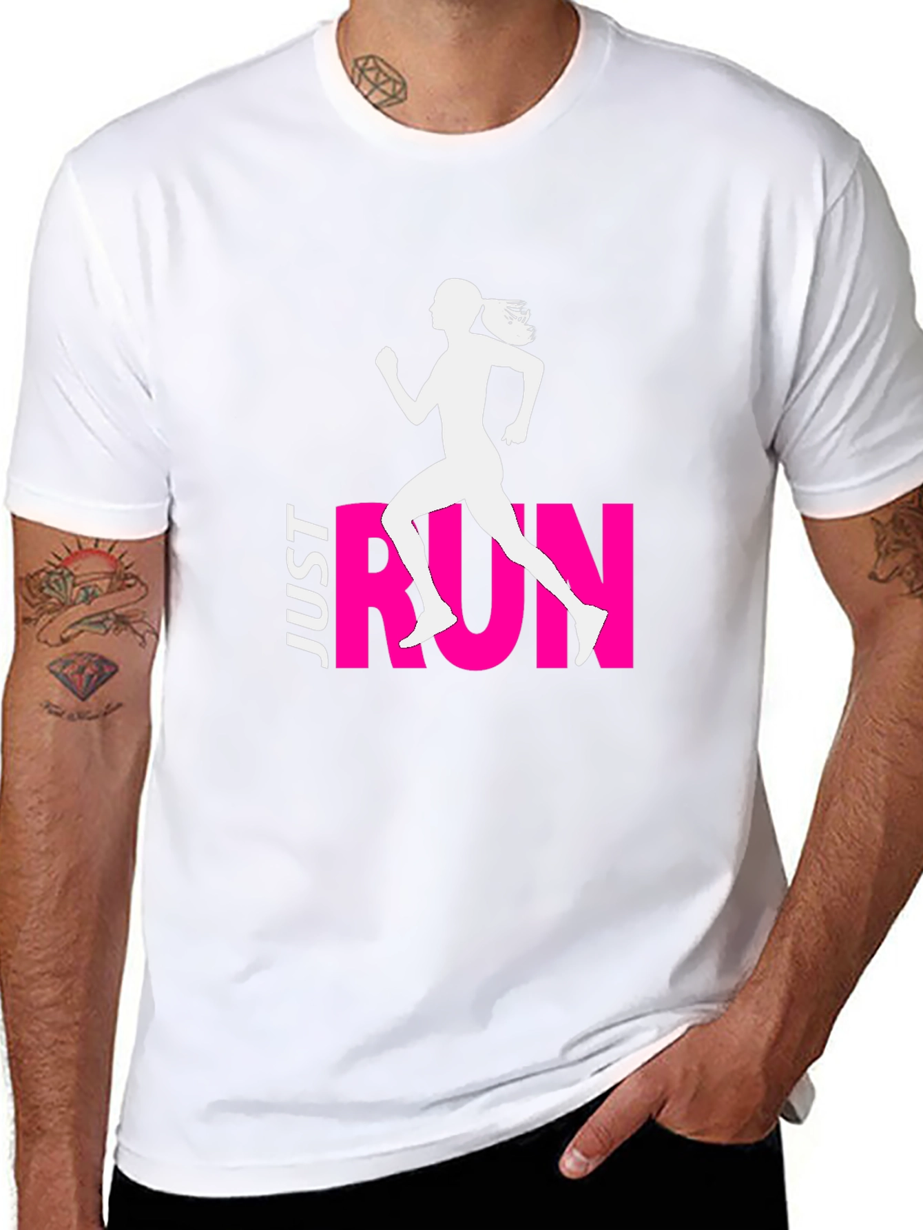 Just Run Black Graphic Tee