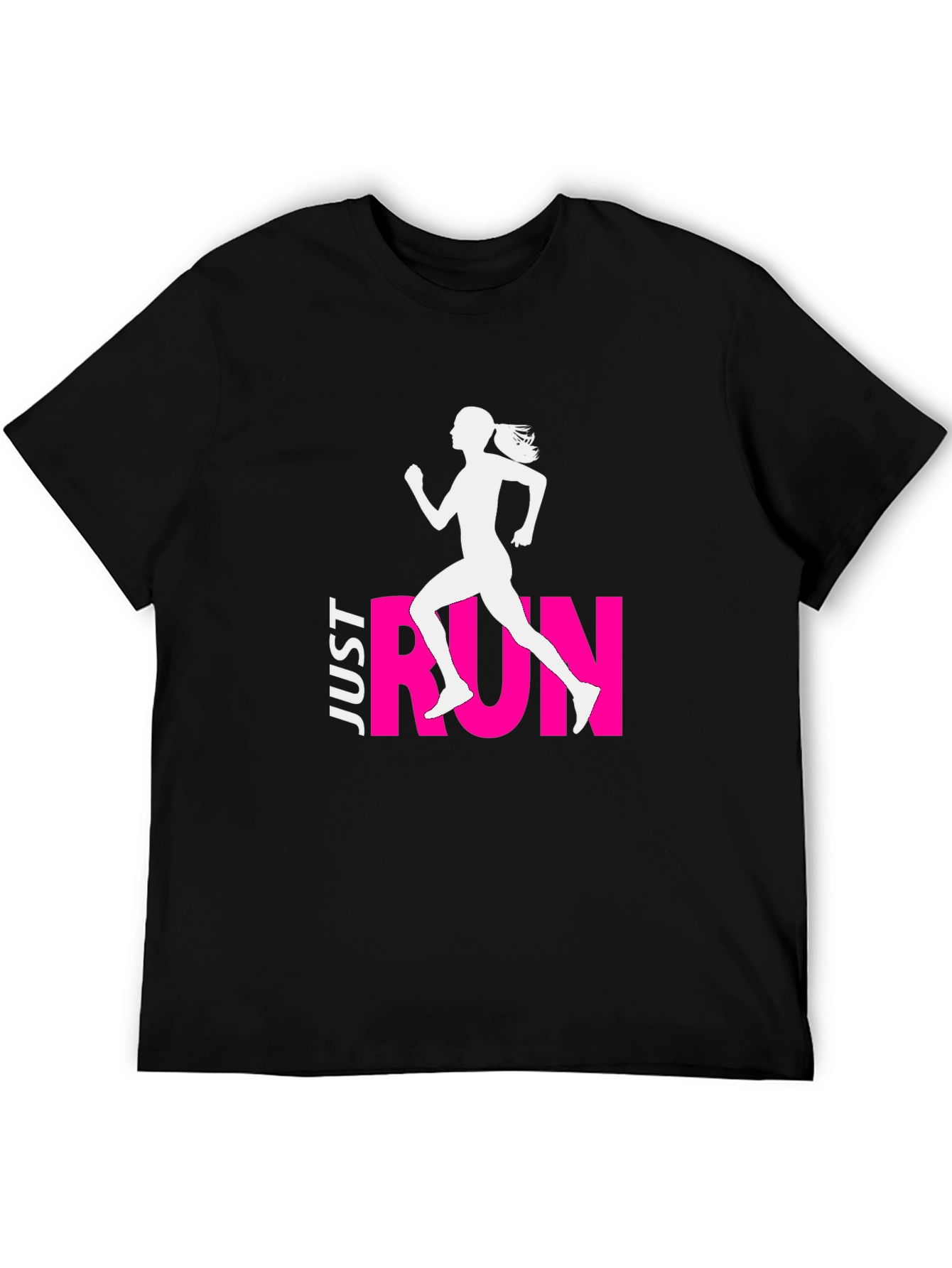 Just Run Black Graphic Tee