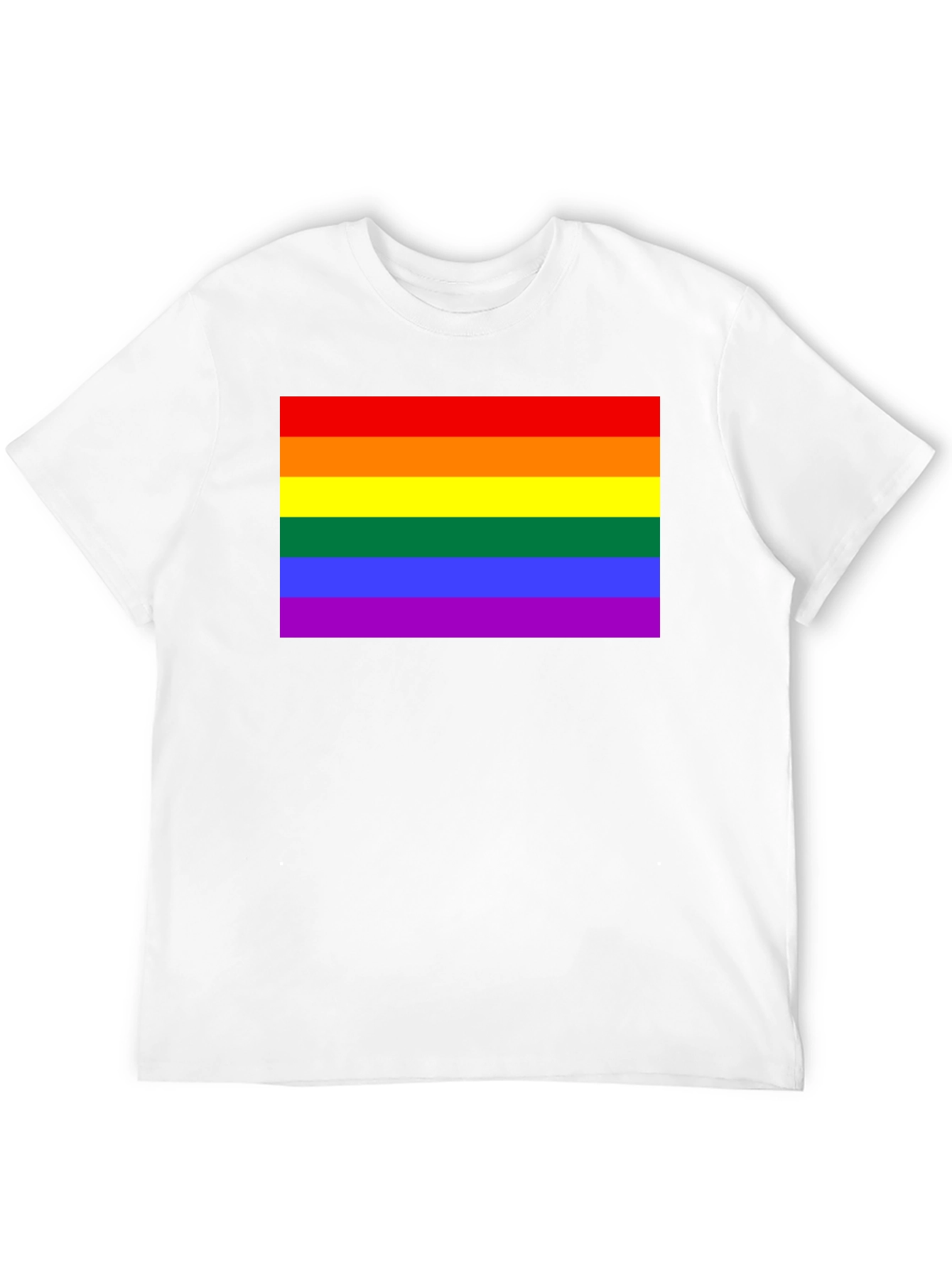Pride Flag Graphic Tee - Black Cotton Blend